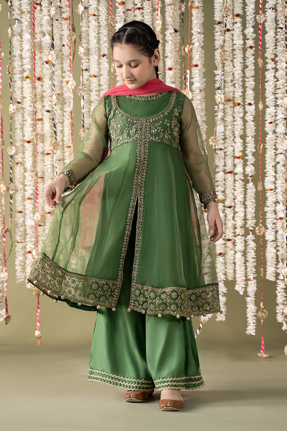 Maria B | 3 Piece Embroidered Organza Suit | MKS-EF25-32 - by - Libasekhas UK - Registered Vendor of : Maria B - 100% Original Designer Dresss