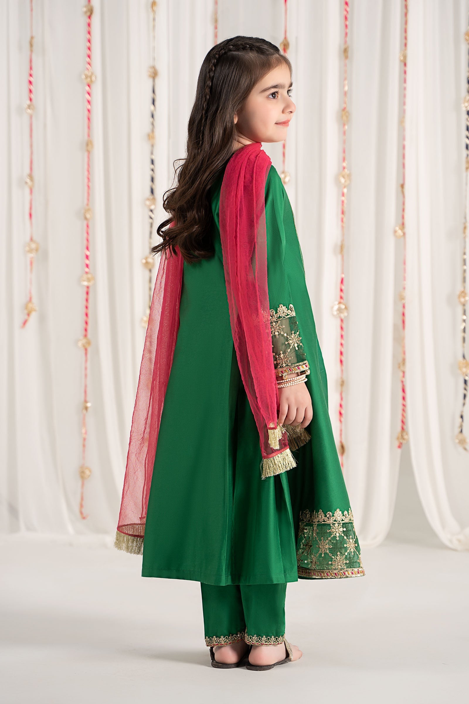 Maria B | 3 Piece Embroidered Cotton Satin Suit | MKS-EF25-41 - by - Libasekhas UK - Registered Vendor of : Maria B - 100% Original Designer Dresss