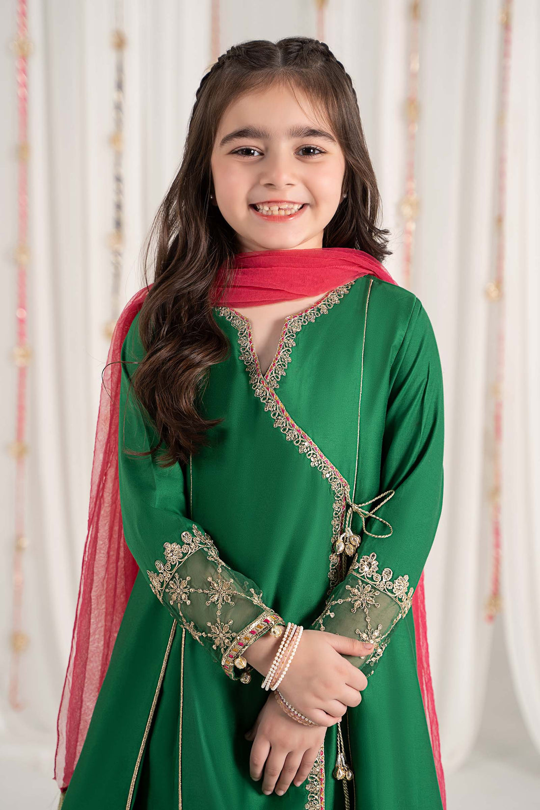 Maria B | 3 Piece Embroidered Cotton Satin Suit | MKS-EF25-41 - by - Libasekhas UK - Registered Vendor of : Maria B - 100% Original Designer Dresss