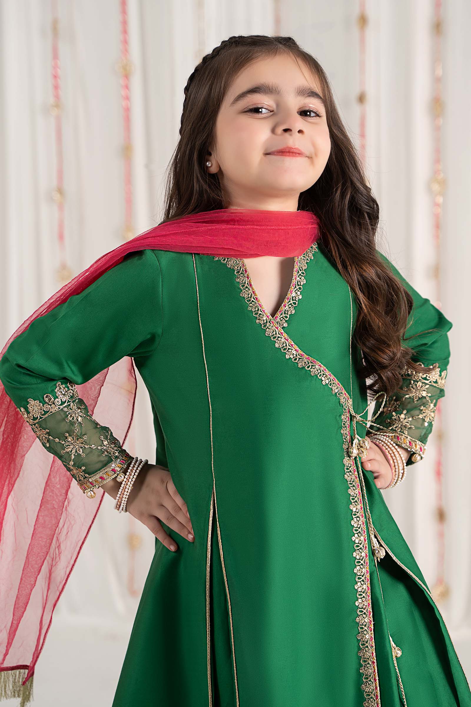 Maria B | 3 Piece Embroidered Cotton Satin Suit | MKS-EF25-41 - by - Libasekhas UK - Registered Vendor of : Maria B - 100% Original Designer Dresss