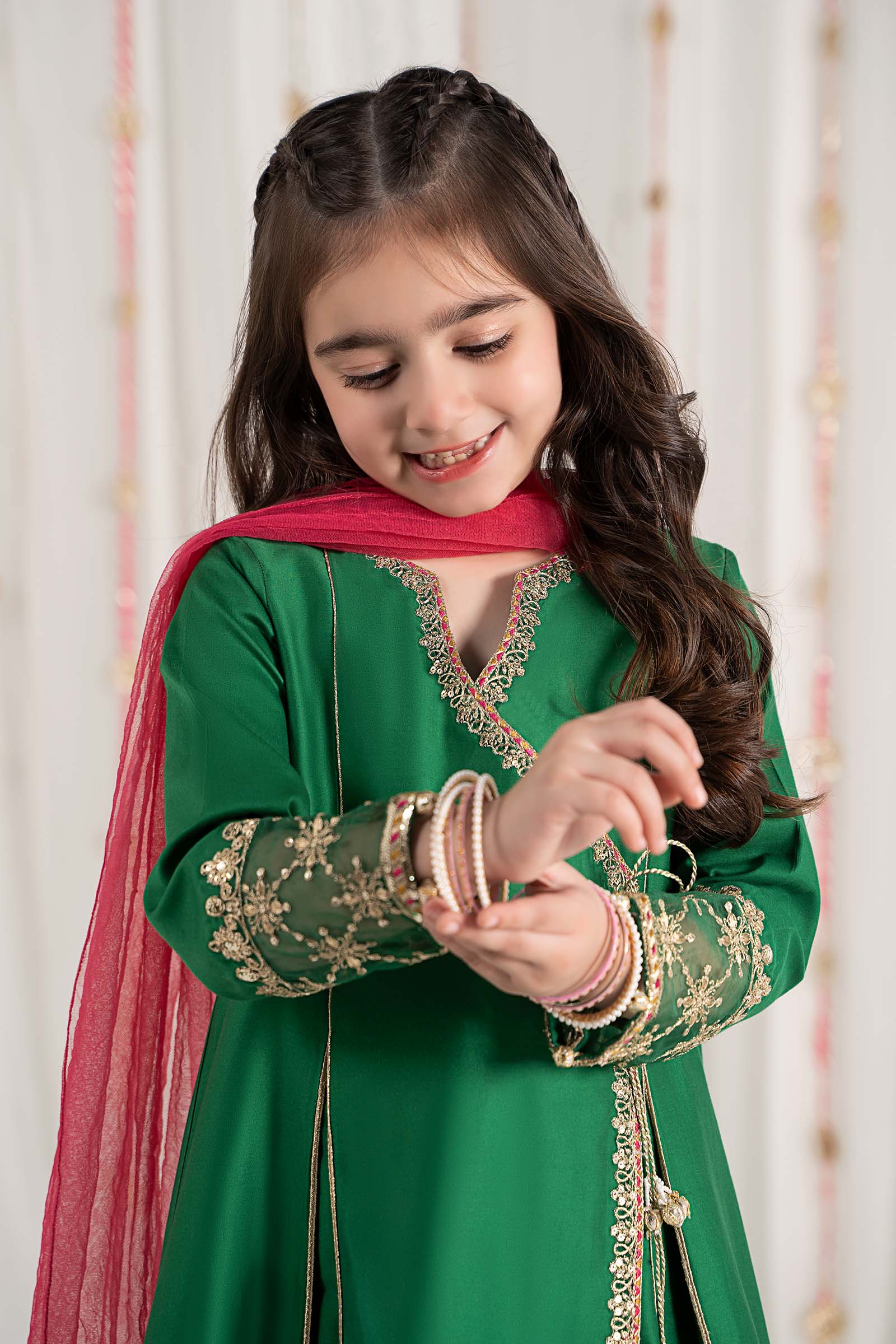 Maria B | 3 Piece Embroidered Cotton Satin Suit | MKS-EF25-41 - by - Libasekhas UK - Registered Vendor of : Maria B - 100% Original Designer Dresss