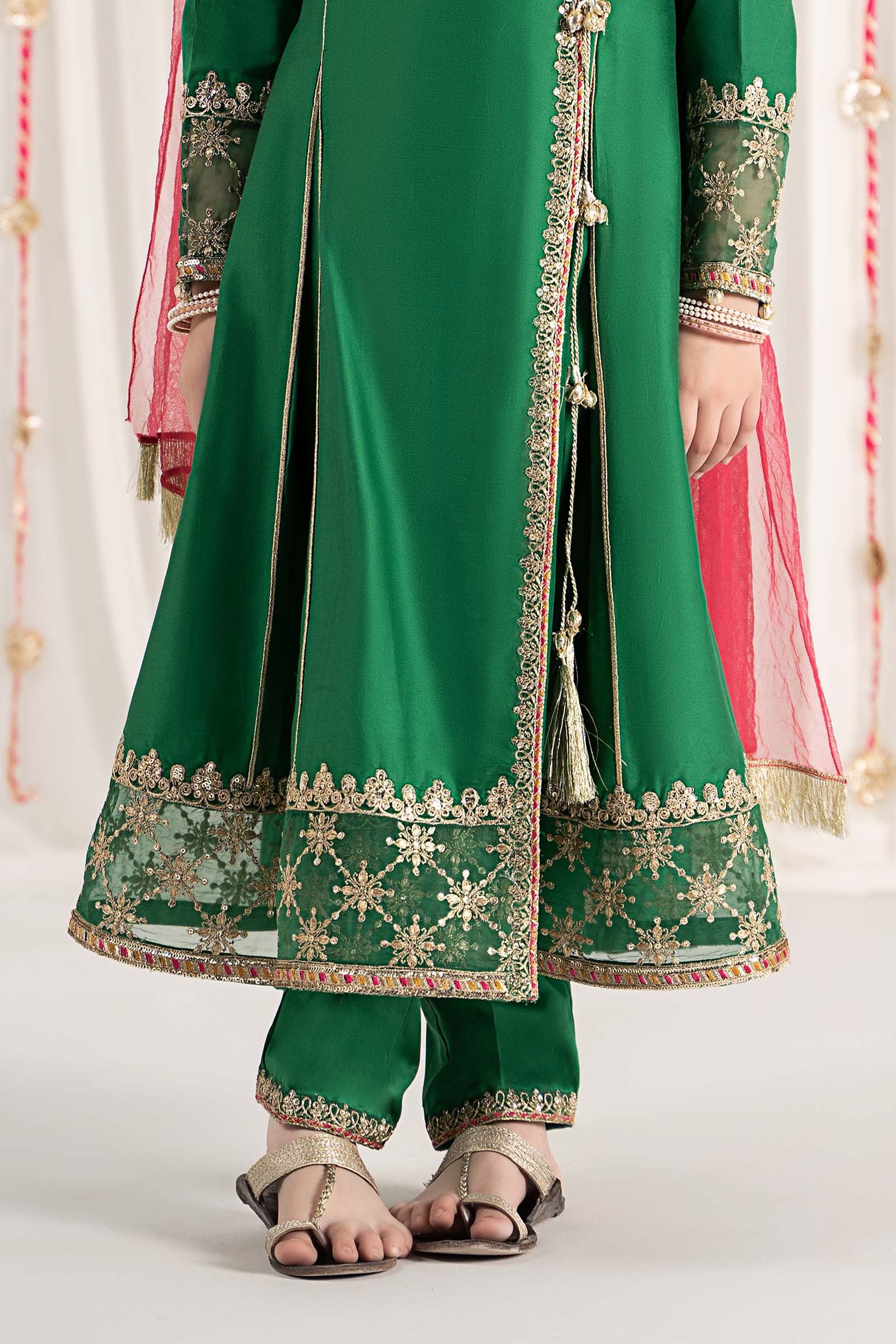 Maria B | 3 Piece Embroidered Cotton Satin Suit | MKS-EF25-41 - by - Libasekhas UK - Registered Vendor of : Maria B - 100% Original Designer Dresss