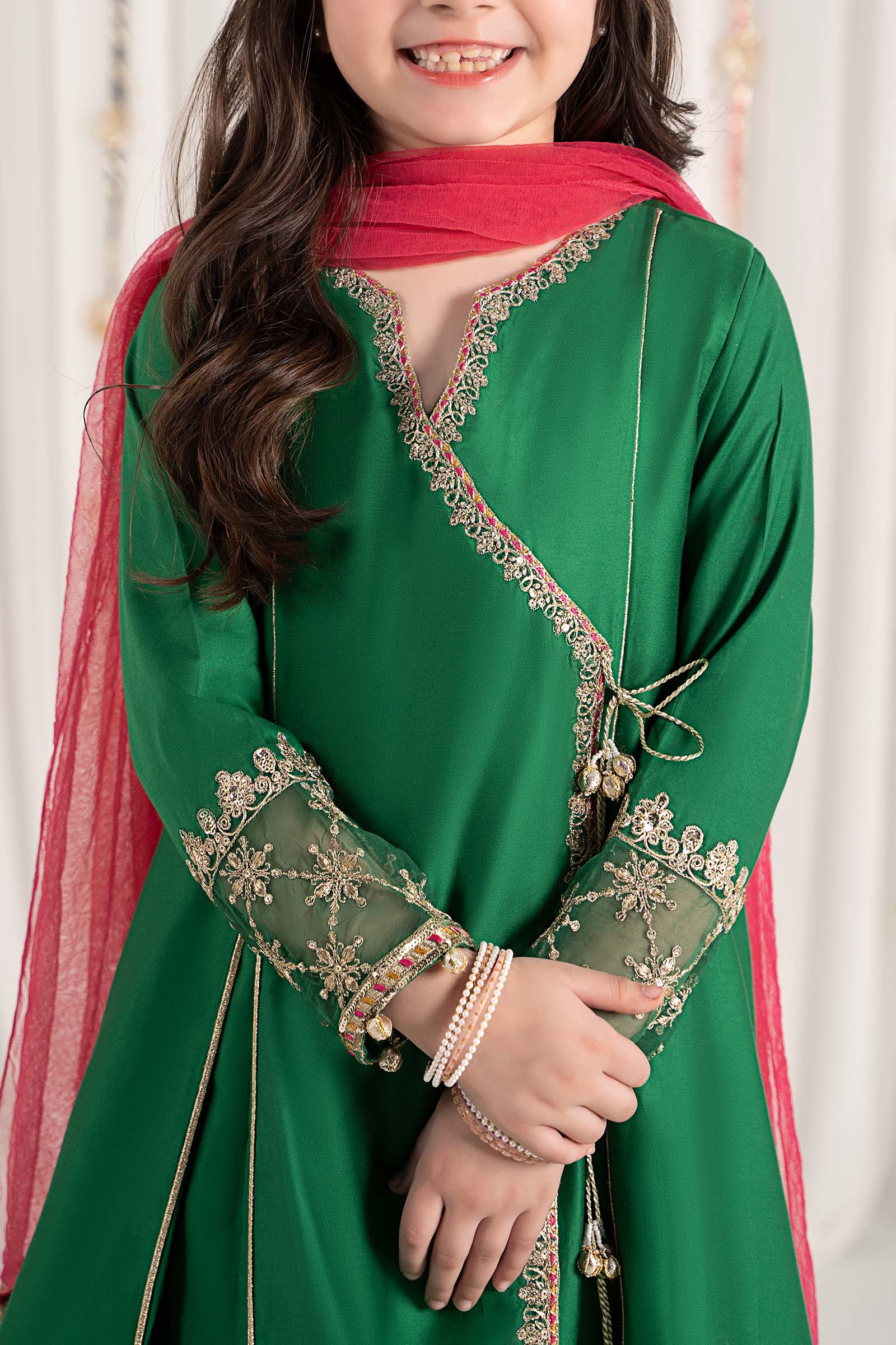 Maria B | 3 Piece Embroidered Cotton Satin Suit | MKS-EF25-41 - by - Libasekhas UK - Registered Vendor of : Maria B - 100% Original Designer Dresss