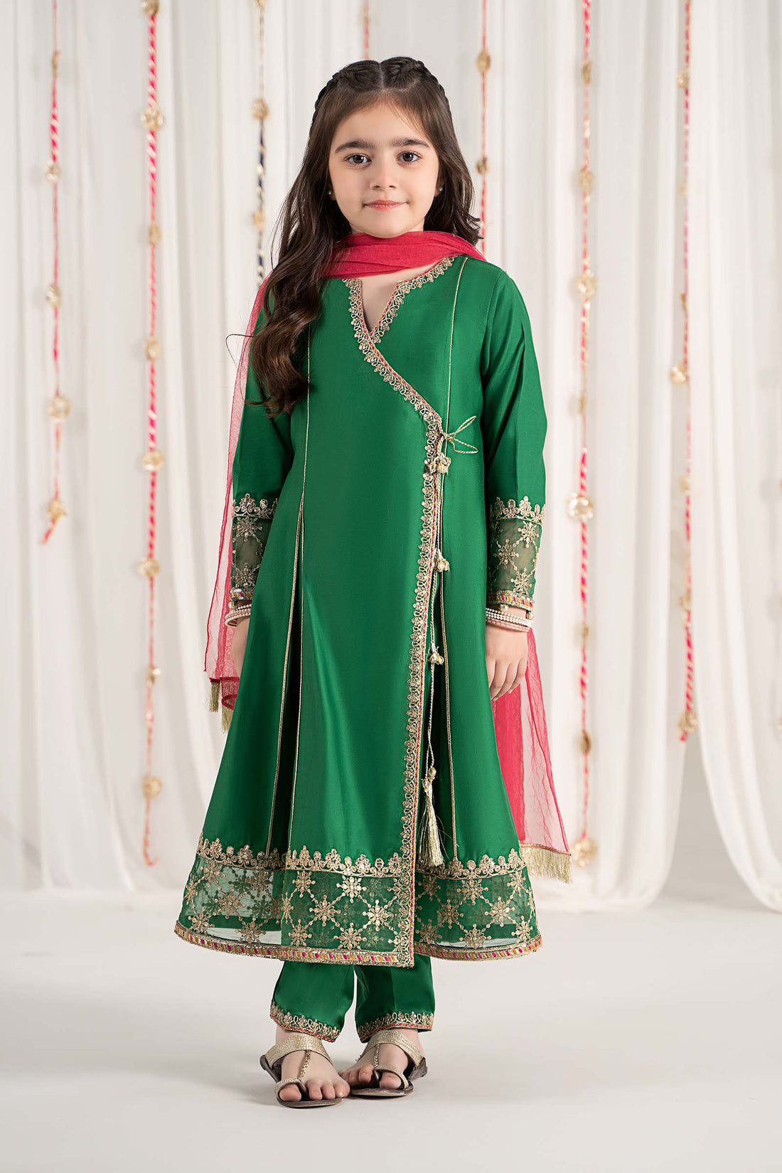 Maria B | 3 Piece Embroidered Cotton Satin Suit | MKS-EF25-41 - by - Libasekhas UK - Registered Vendor of : Maria B - 100% Original Designer Dresss