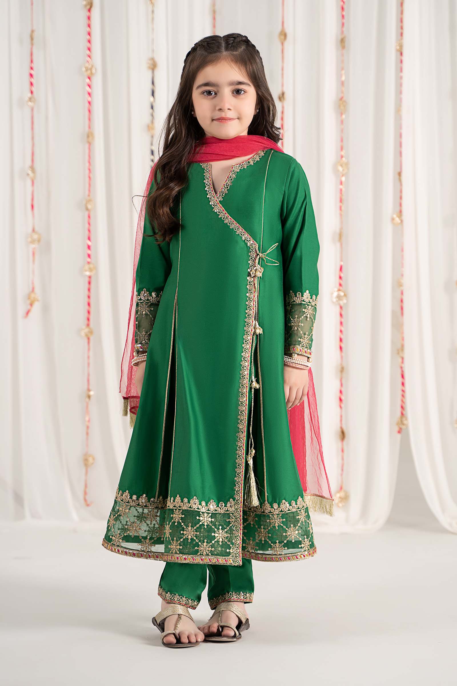 Maria B | 3 Piece Embroidered Cotton Satin Suit | MKS-EF25-41 - by - Libasekhas UK - Registered Vendor of : Maria B - 100% Original Designer Dresss