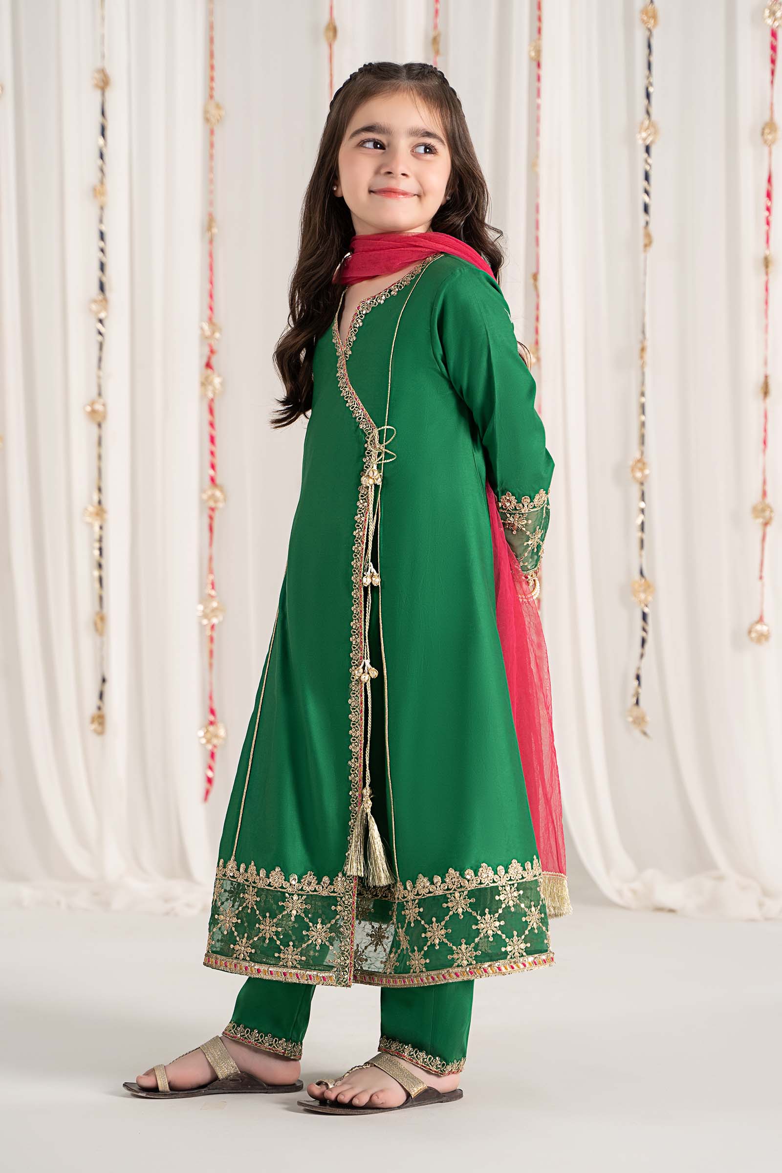 Maria B | 3 Piece Embroidered Cotton Satin Suit | MKS-EF25-41 - by - Libasekhas UK - Registered Vendor of : Maria B - 100% Original Designer Dresss