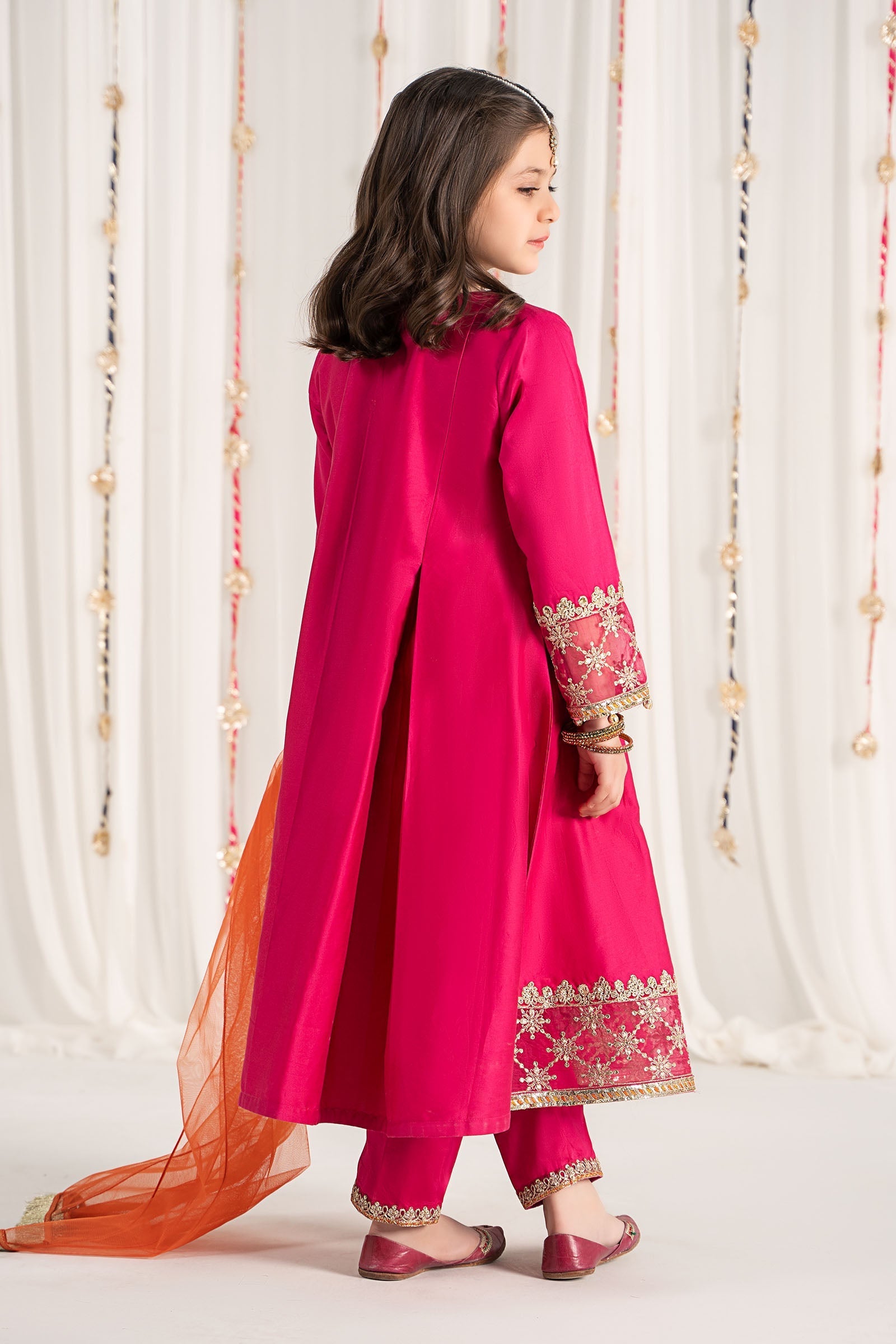 Maria B | 3 Piece Embroidered Cotton Satin Suit | MKS-EF25-41 - by - Libasekhas UK - Registered Vendor of : Maria B - 100% Original Designer Dresss