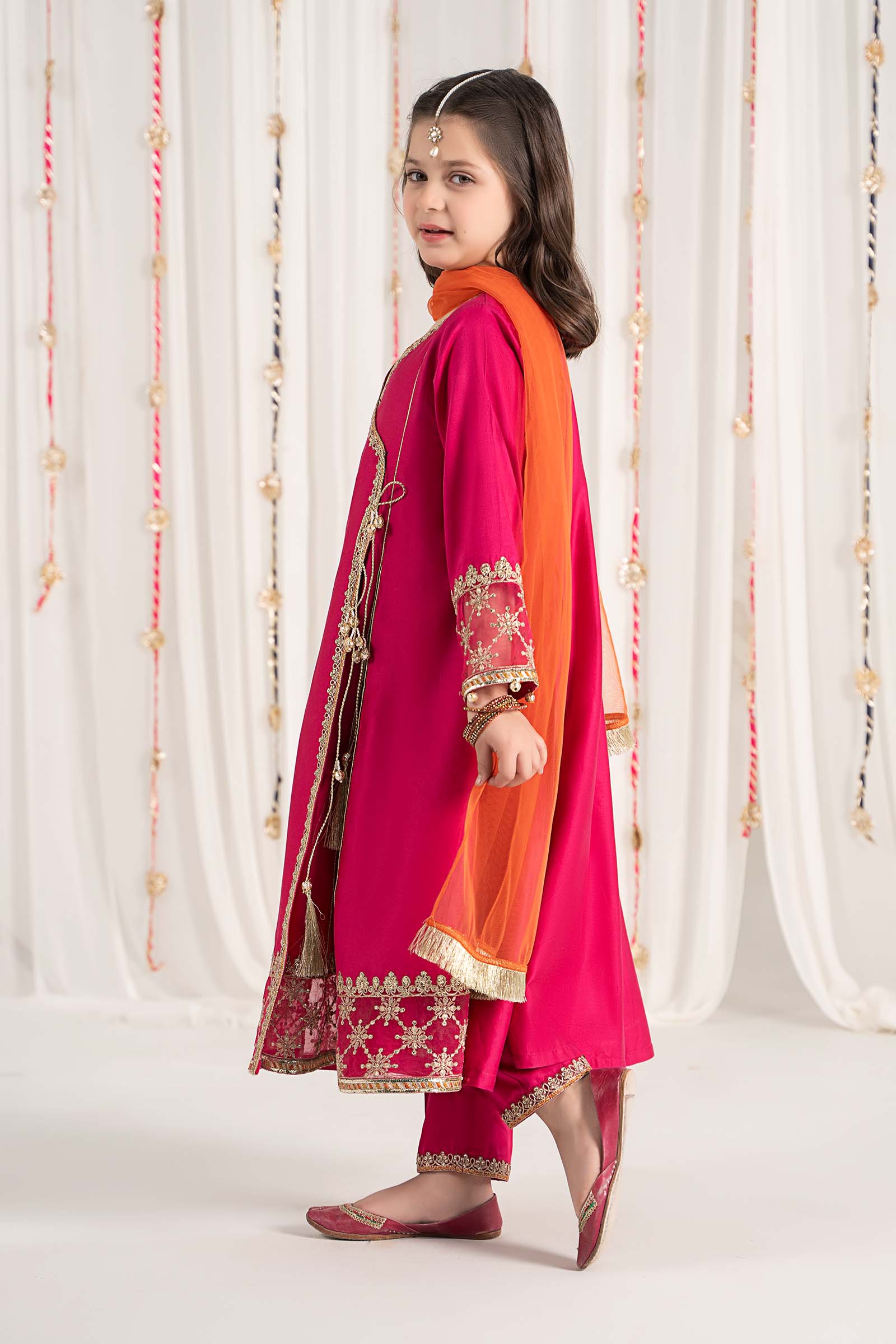 Maria B | 3 Piece Embroidered Cotton Satin Suit | MKS-EF25-41 - by - Libasekhas UK - Registered Vendor of : Maria B - 100% Original Designer Dresss