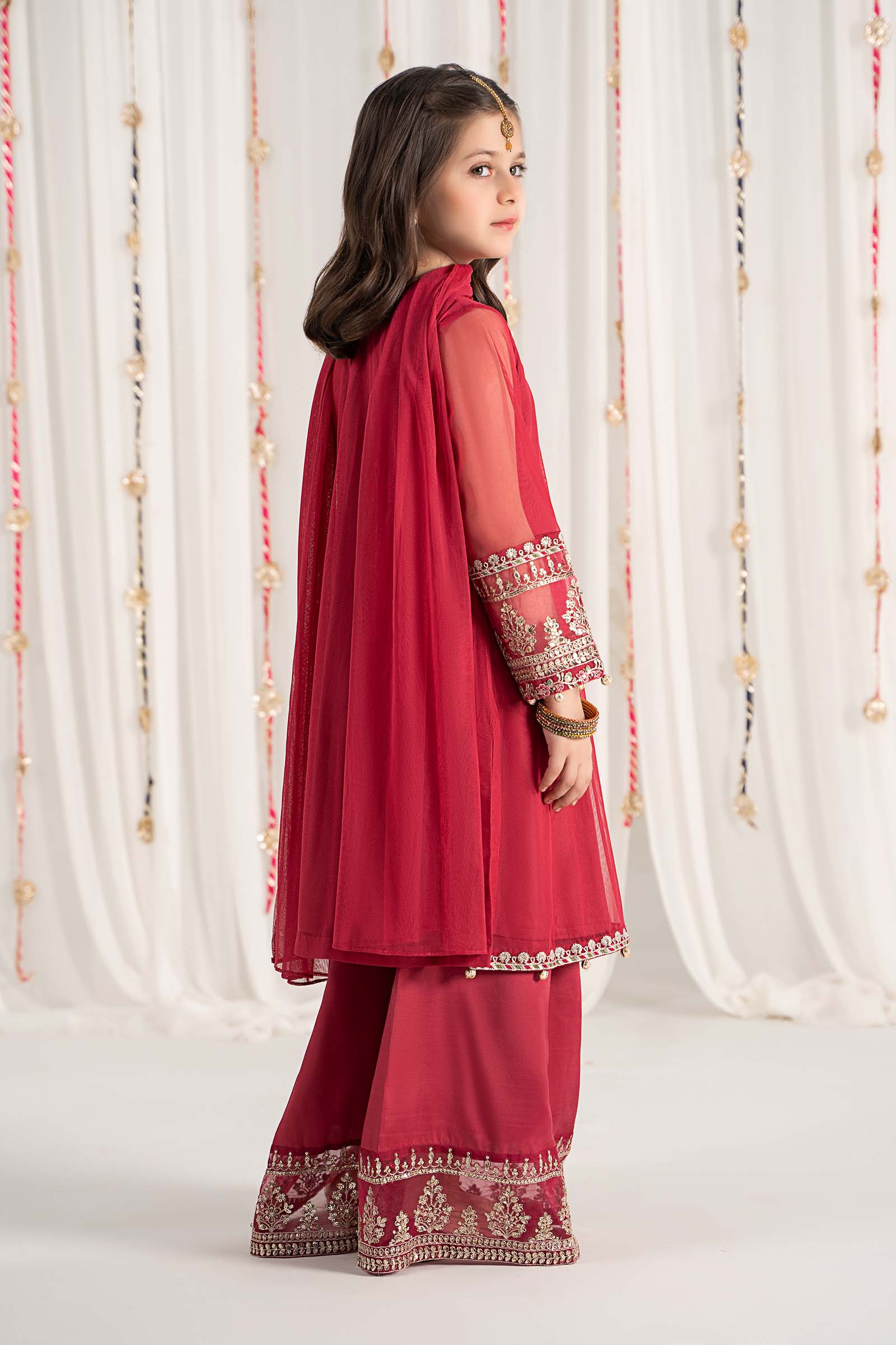 Maria B | 3 Piece Embroidered Polyester Net Suit | MKS-EF25-43 - by - Libasekhas UK - Registered Vendor of : Maria B - 100% Original Designer Dresss