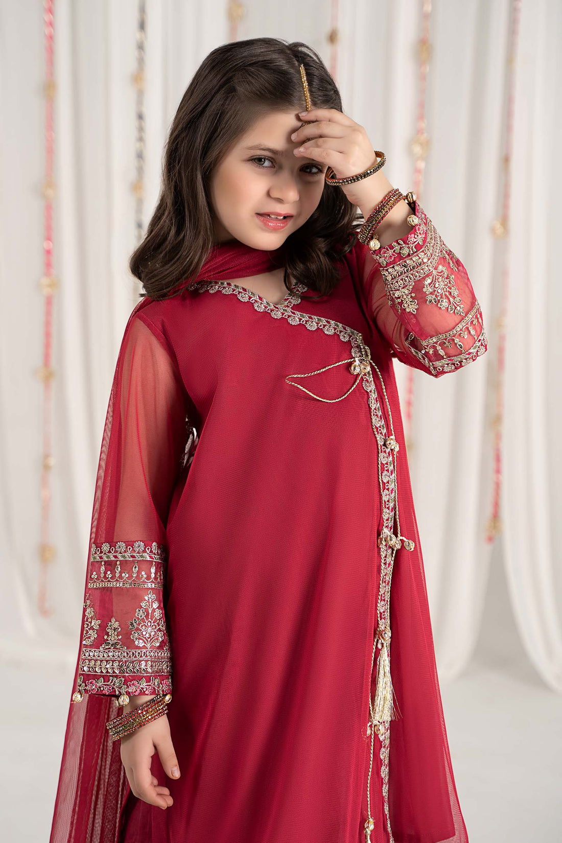 Maria B | 3 Piece Embroidered Polyester Net Suit | MKS-EF25-43 - by - Libasekhas UK - Registered Vendor of : Maria B - 100% Original Designer Dresss