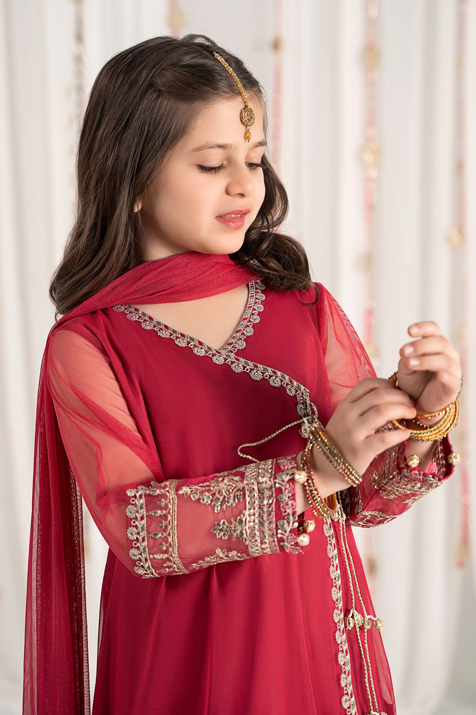 Maria B | 3 Piece Embroidered Polyester Net Suit | MKS-EF25-43 - by - Libasekhas UK - Registered Vendor of : Maria B - 100% Original Designer Dresss