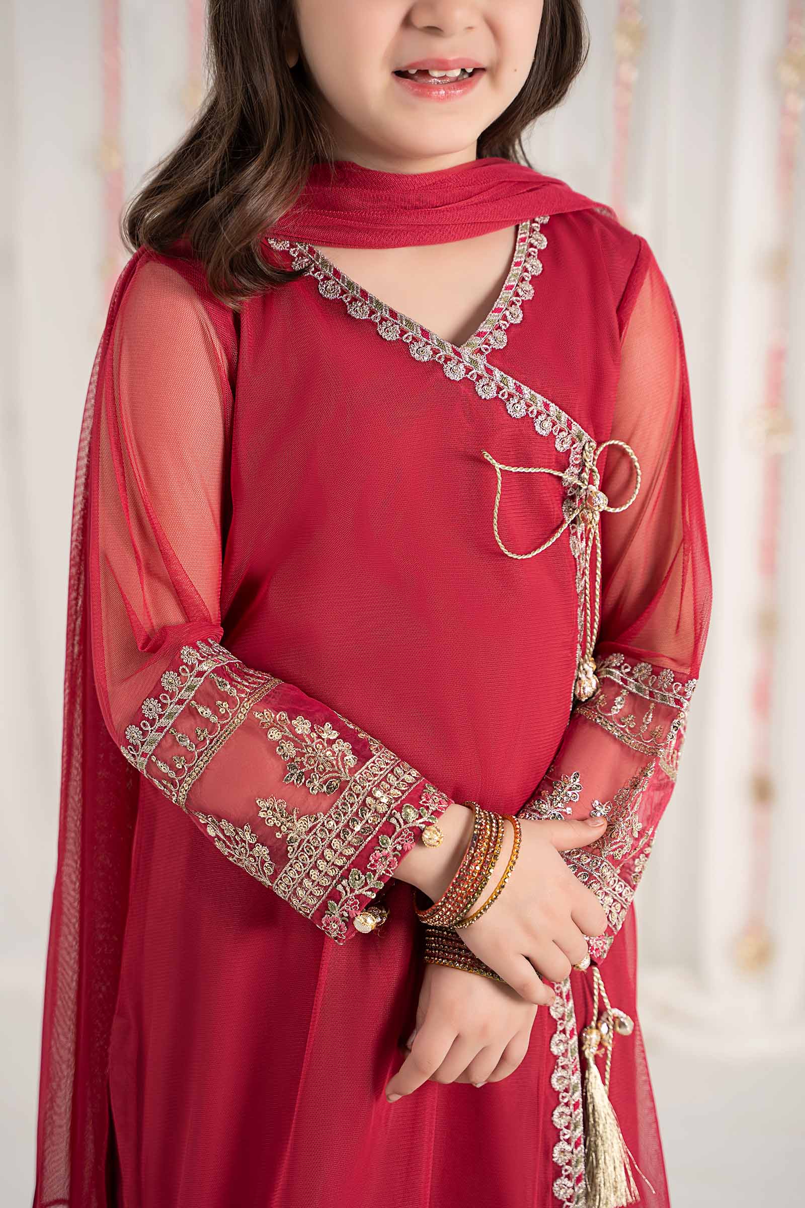 Maria B | 3 Piece Embroidered Polyester Net Suit | MKS-EF25-43 - by - Libasekhas UK - Registered Vendor of : Maria B - 100% Original Designer Dresss