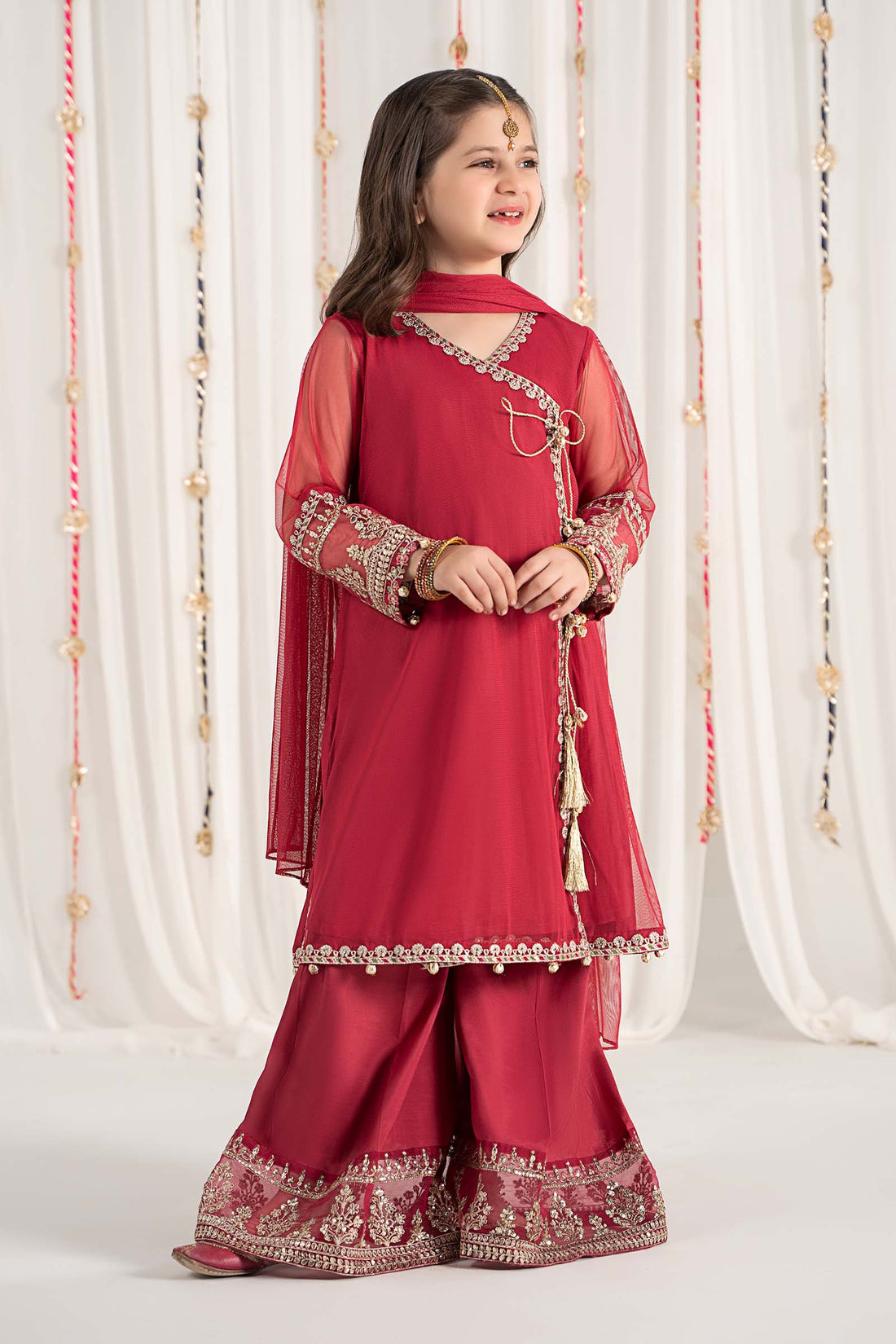 Maria B | 3 Piece Embroidered Polyester Net Suit | MKS-EF25-43 - by - Libasekhas UK - Registered Vendor of : Maria B - 100% Original Designer Dresss