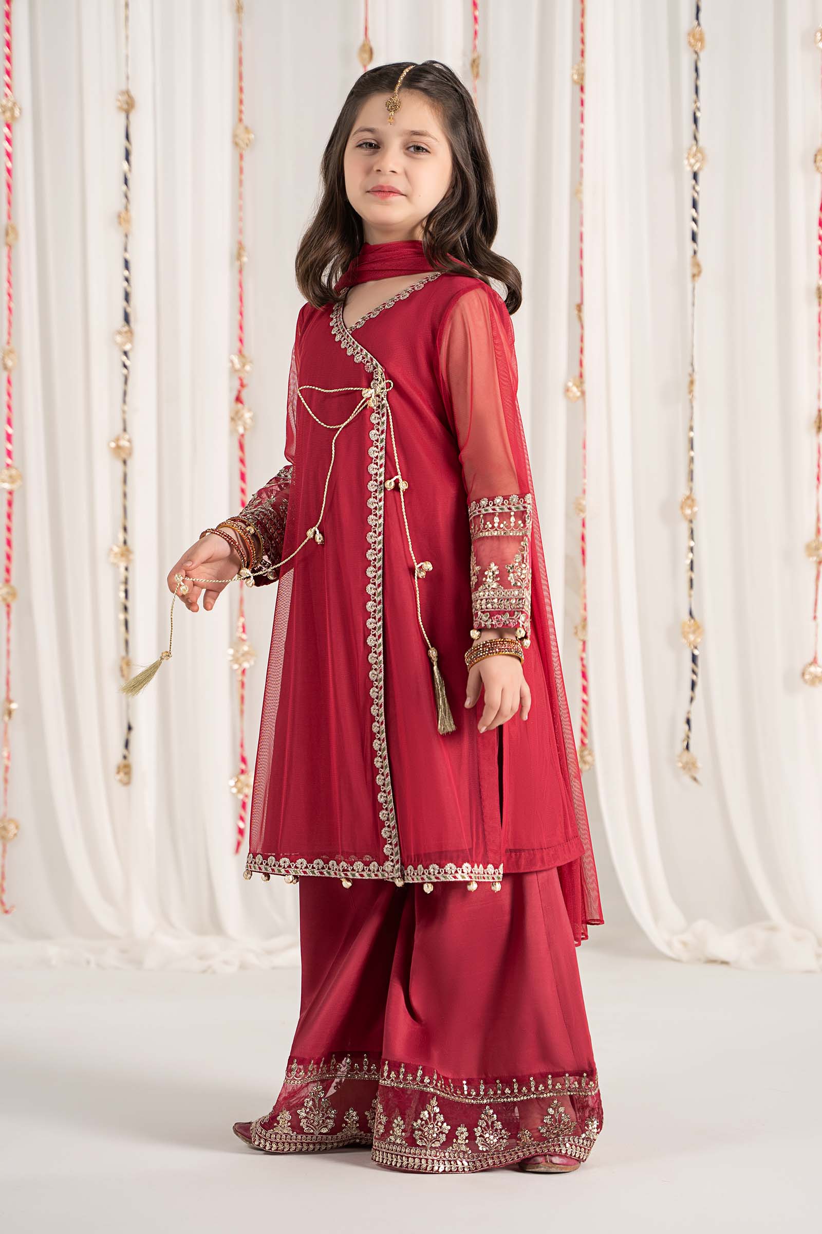 Maria B | 3 Piece Embroidered Polyester Net Suit | MKS-EF25-43 - by - Libasekhas UK - Registered Vendor of : Maria B - 100% Original Designer Dresss