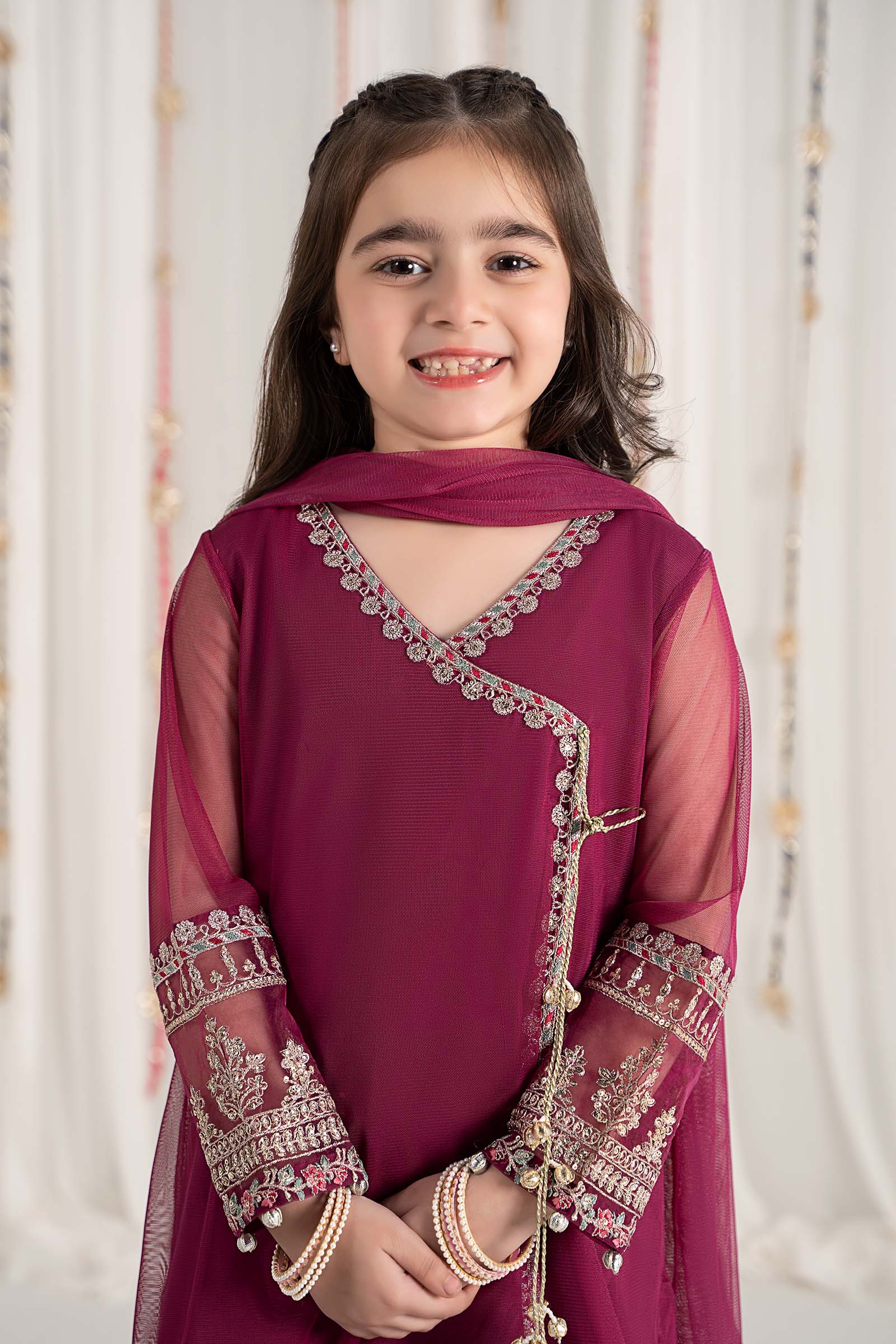 Maria B | 3 Piece Embroidered Polyester Net Suit | MKS-EF25-43 - by - Libasekhas UK - Registered Vendor of : Maria B - 100% Original Designer Dresss