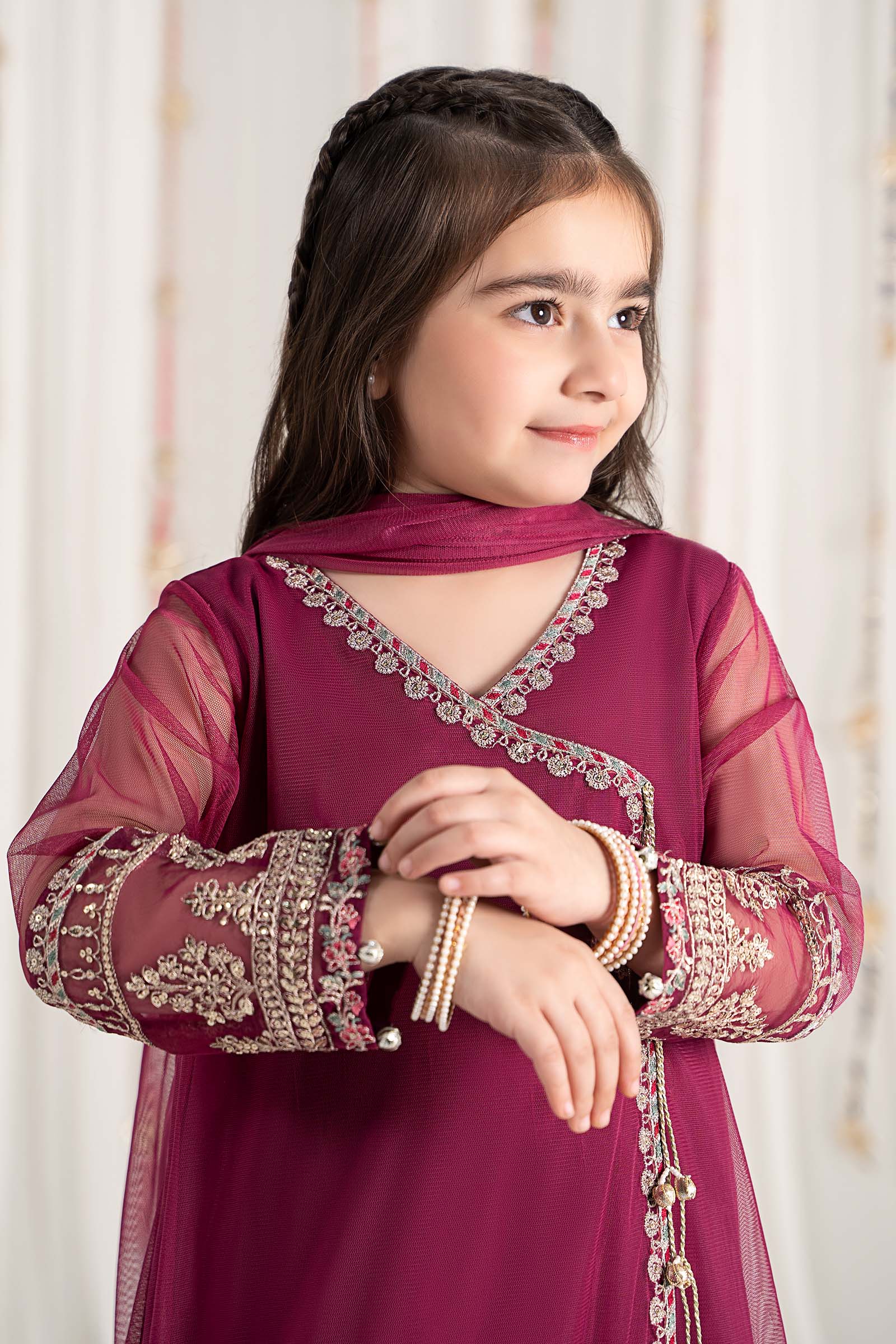 Maria B | 3 Piece Embroidered Polyester Net Suit | MKS-EF25-43 - by - Libasekhas UK - Registered Vendor of : Maria B - 100% Original Designer Dresss