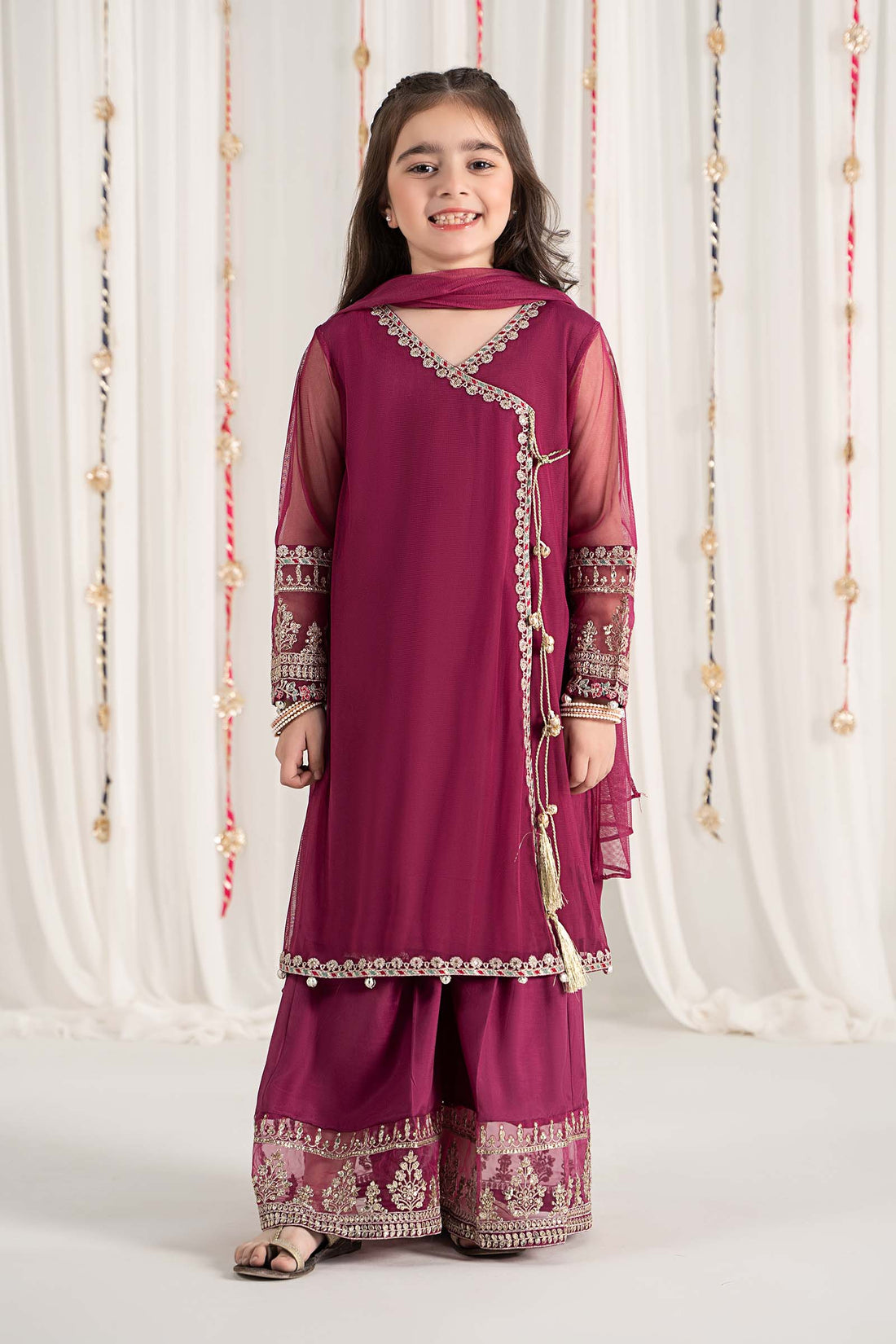 Maria B | 3 Piece Embroidered Polyester Net Suit | MKS-EF25-43 - by - Libasekhas UK - Registered Vendor of : Maria B - 100% Original Designer Dresss