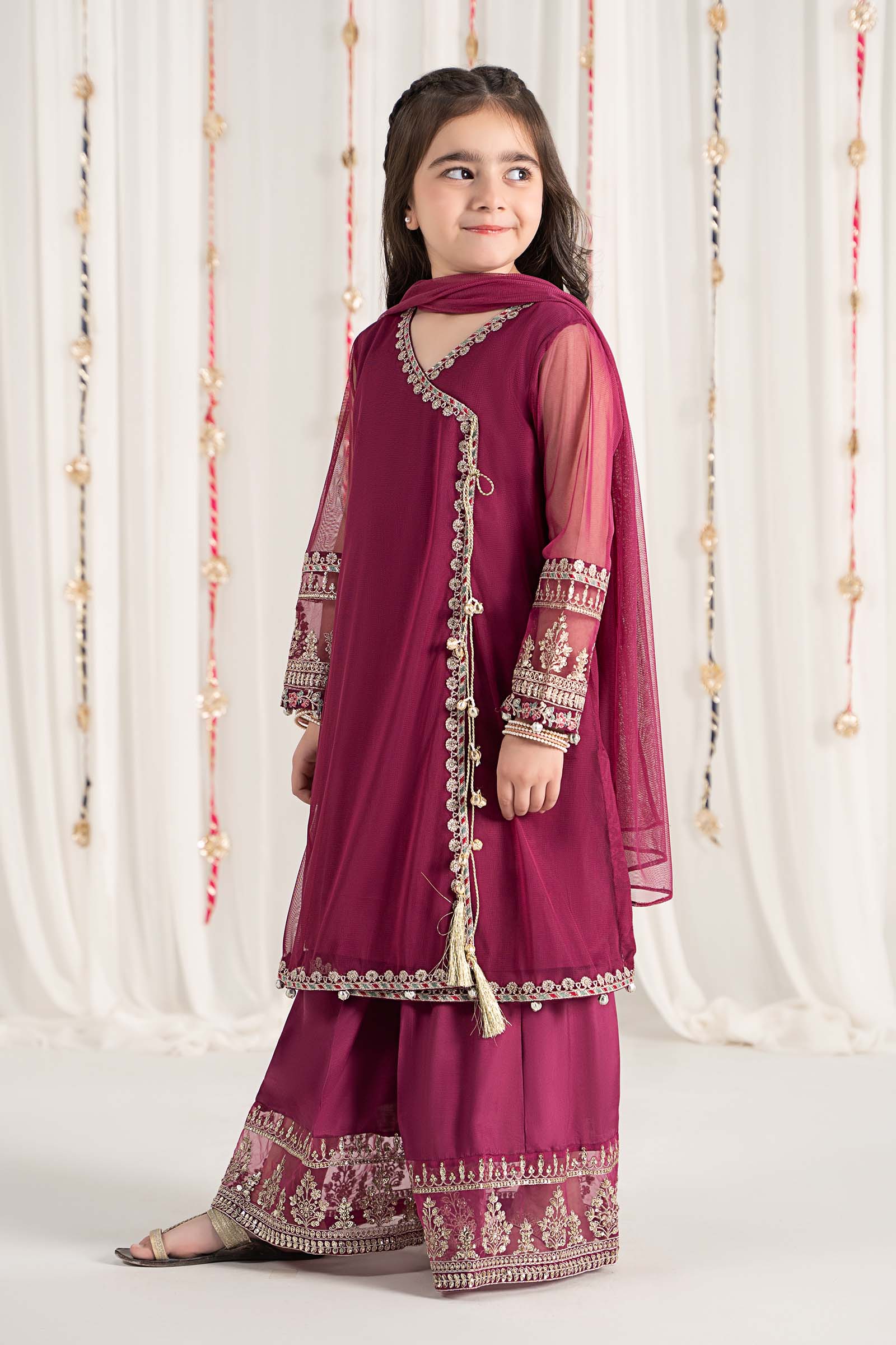 Maria B | 3 Piece Embroidered Polyester Net Suit | MKS-EF25-43 - by - Libasekhas UK - Registered Vendor of : Maria B - 100% Original Designer Dresss