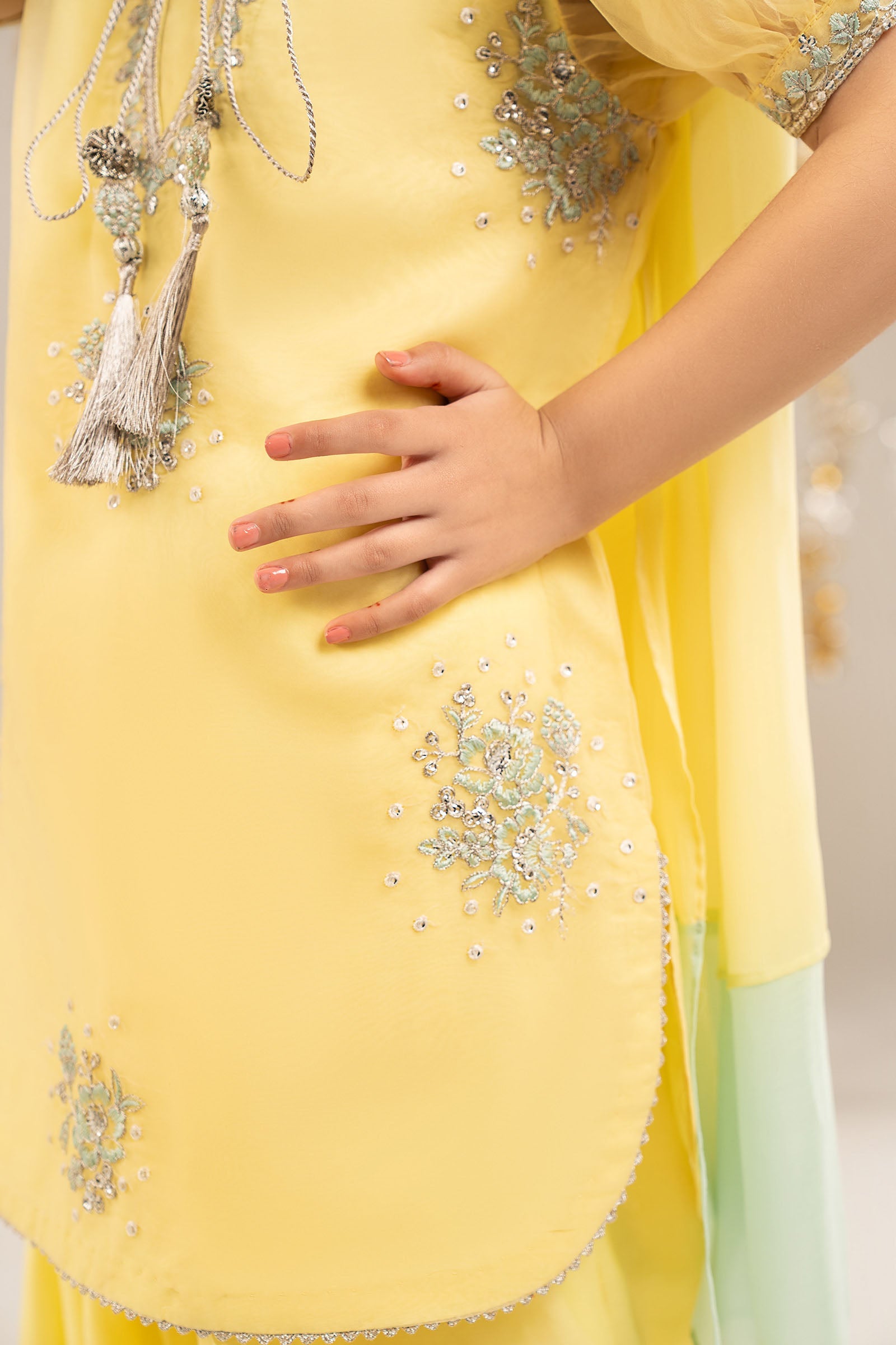 kids-clothes-mks-ef26-01-yellow by Maria B Kids - Designer Dress  - Type : KidsClothes - Available at Libasekhas UK - 100% Original 