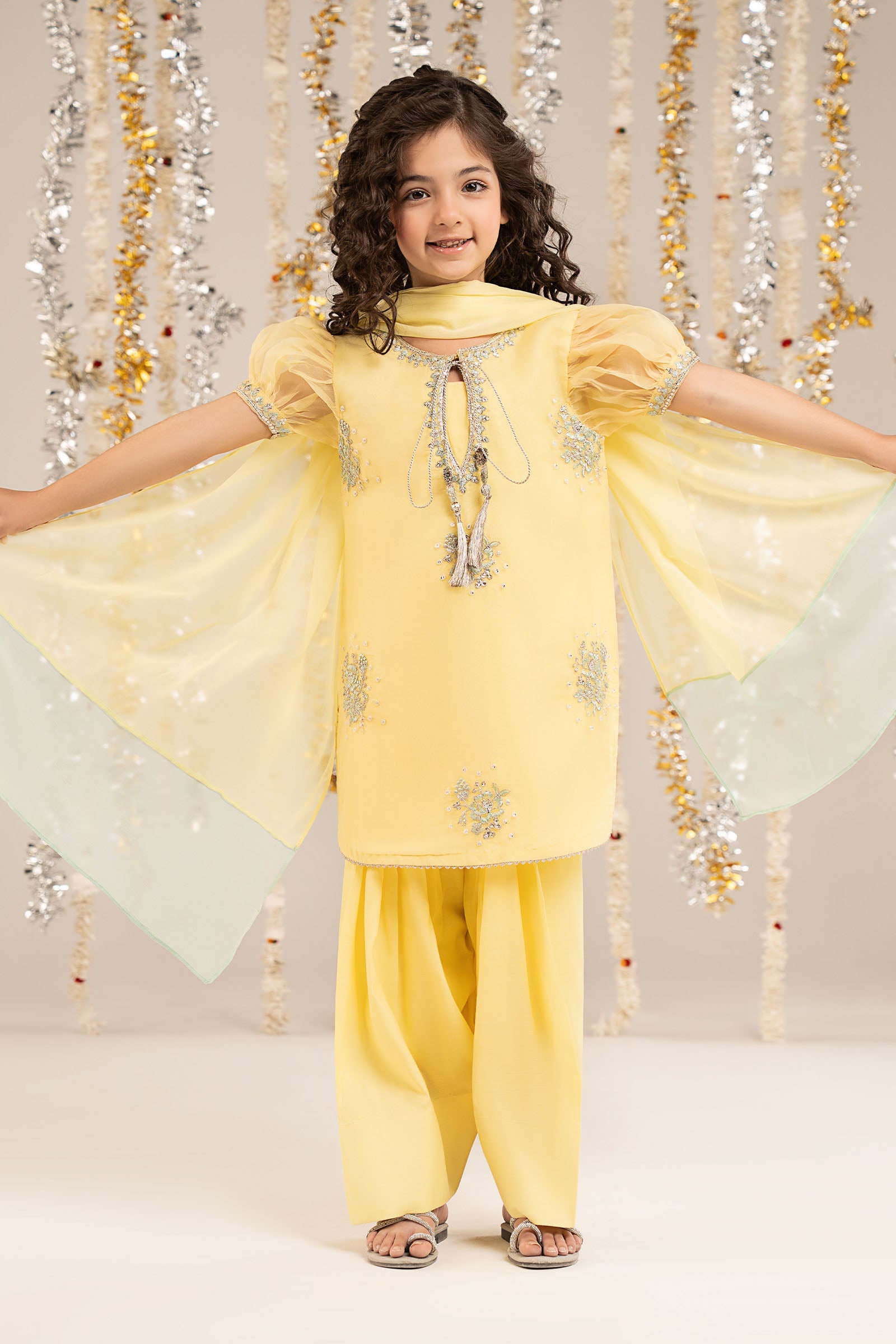kids-clothes-mks-ef26-01-yellow by Maria B Kids - Designer Dress  - Type : KidsClothes - Available at Libasekhas UK - 100% Original 