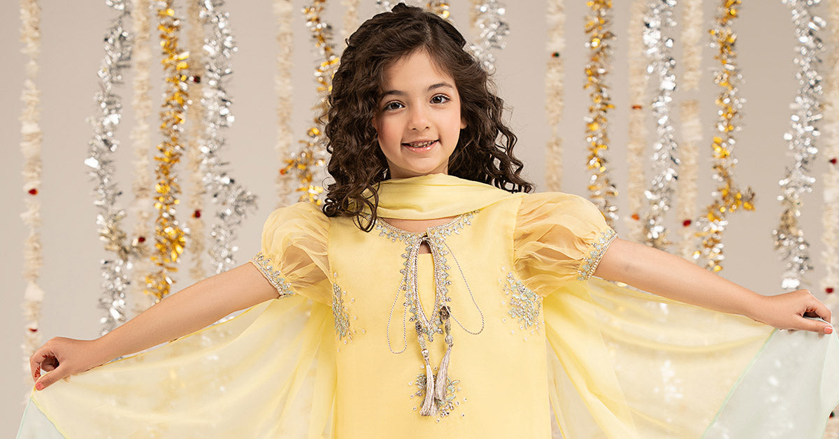 kids-clothes-mks-ef26-01-yellow by Maria B Kids - Designer Dress  - Type : KidsClothes - Available at Libasekhas UK - 100% Original 