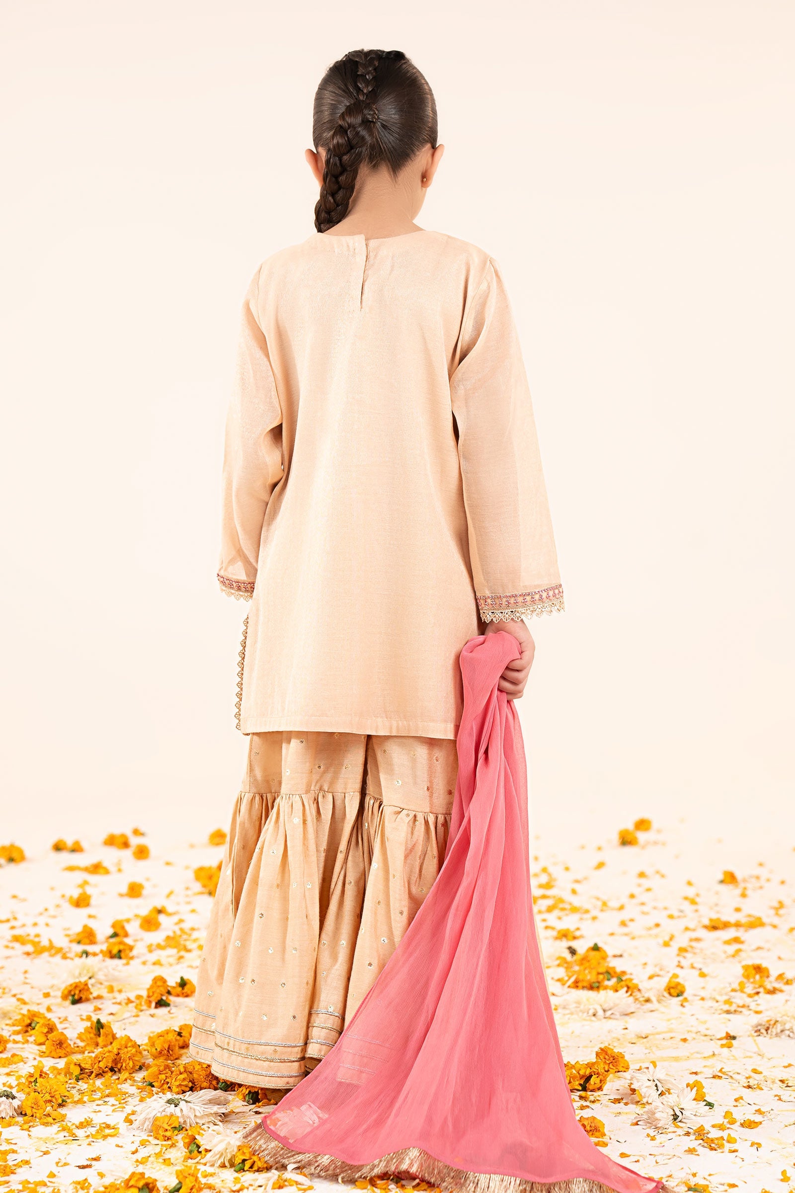 kids-clothes-mks-ef26-04-peach by Maria B Kids - Designer Dress  - Type : KidsClothes - Available at Libasekhas UK - 100% Original 