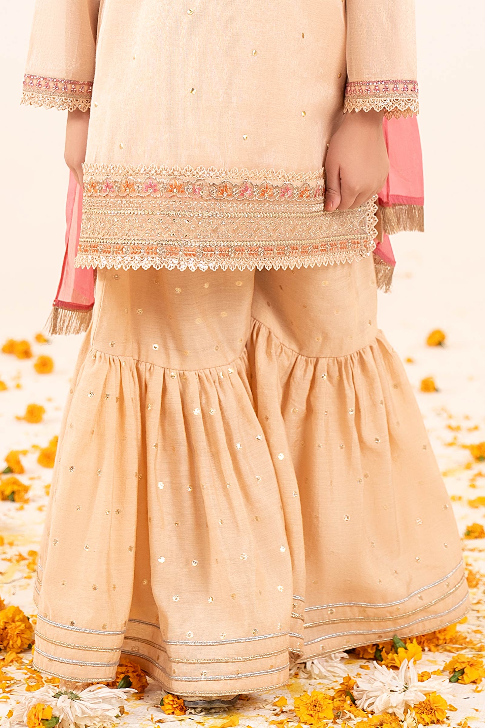 kids-clothes-mks-ef26-04-peach by Maria B Kids - Designer Dress  - Type : KidsClothes - Available at Libasekhas UK - 100% Original 