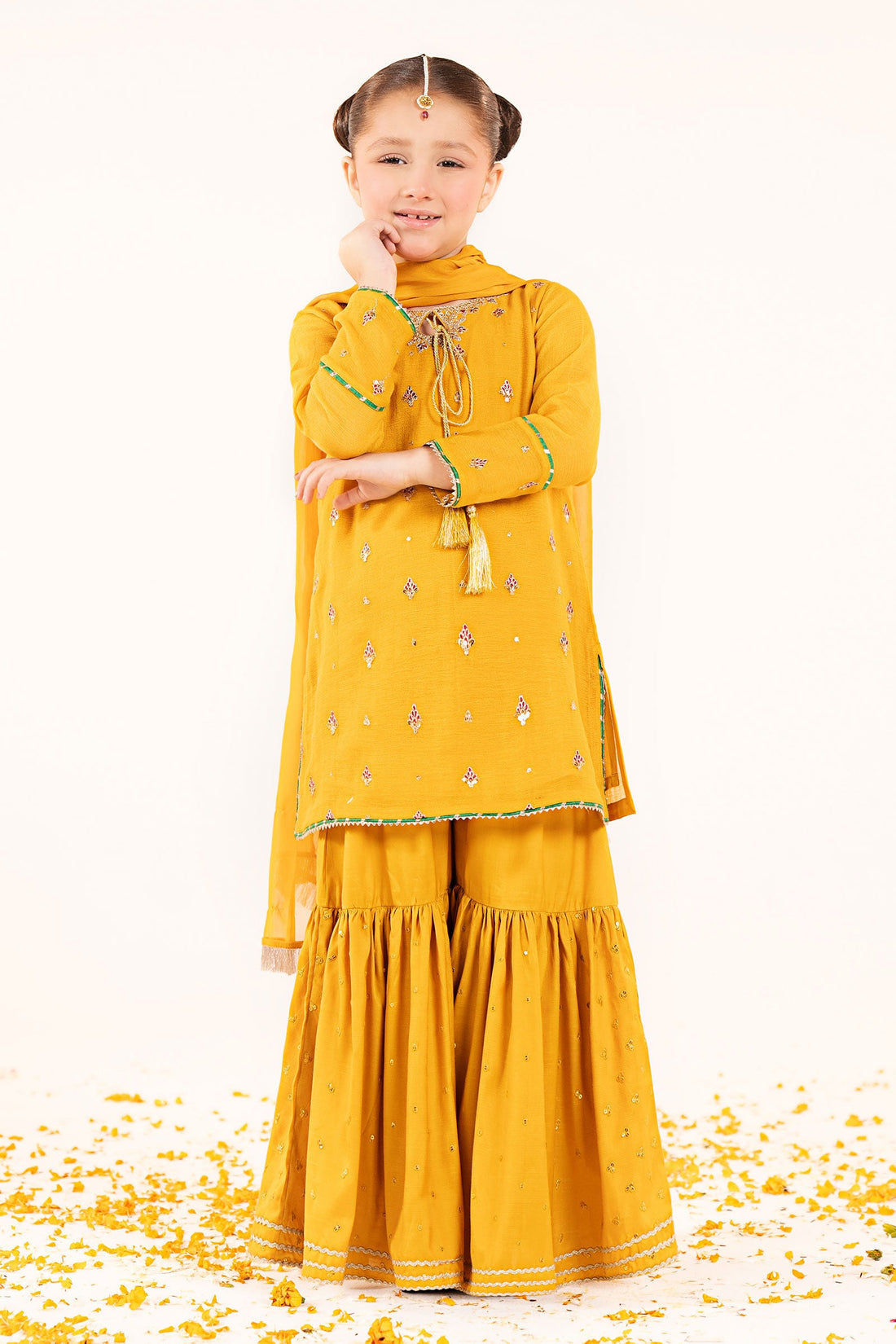 kids-clothes-mks-ef26-05-yellow by Maria B Kids - Designer Dress  - Type : KidsClothes - Available at Libasekhas UK - 100% Original 