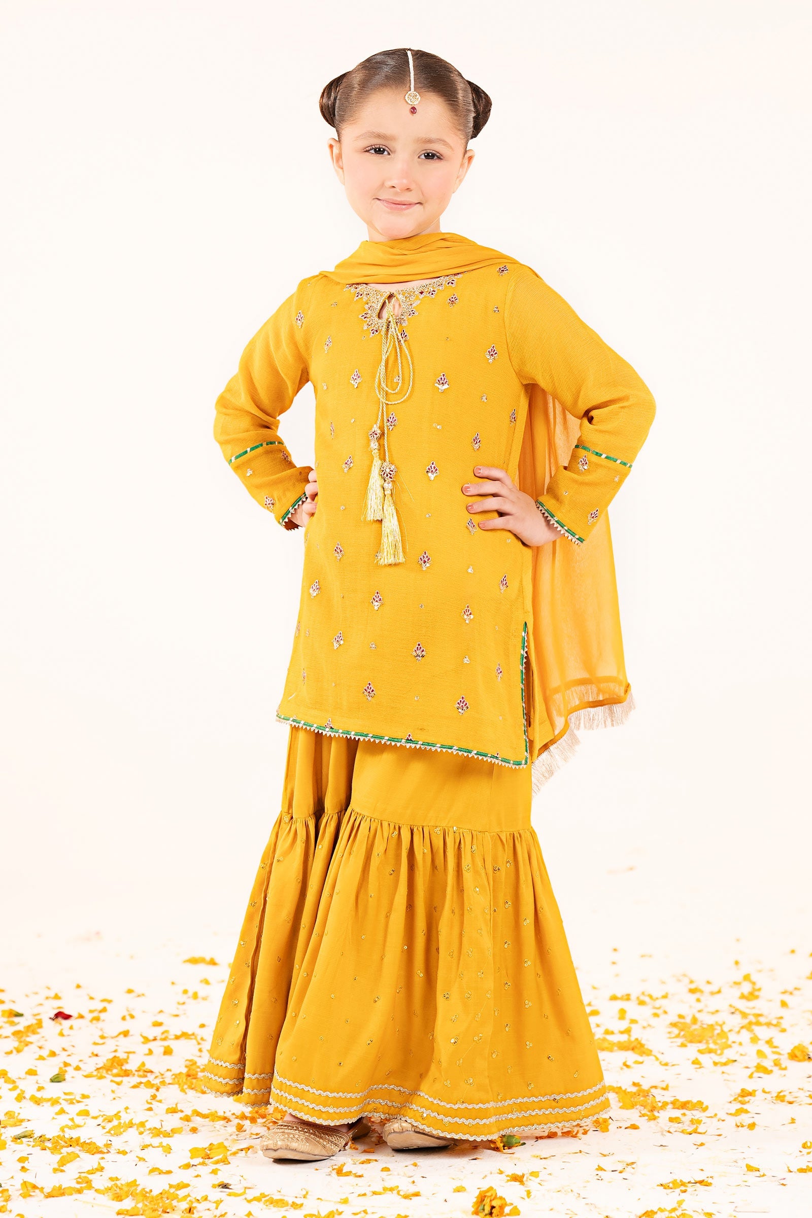 kids-clothes-mks-ef26-05-yellow by Maria B Kids - Designer Dress  - Type : KidsClothes - Available at Libasekhas UK - 100% Original 