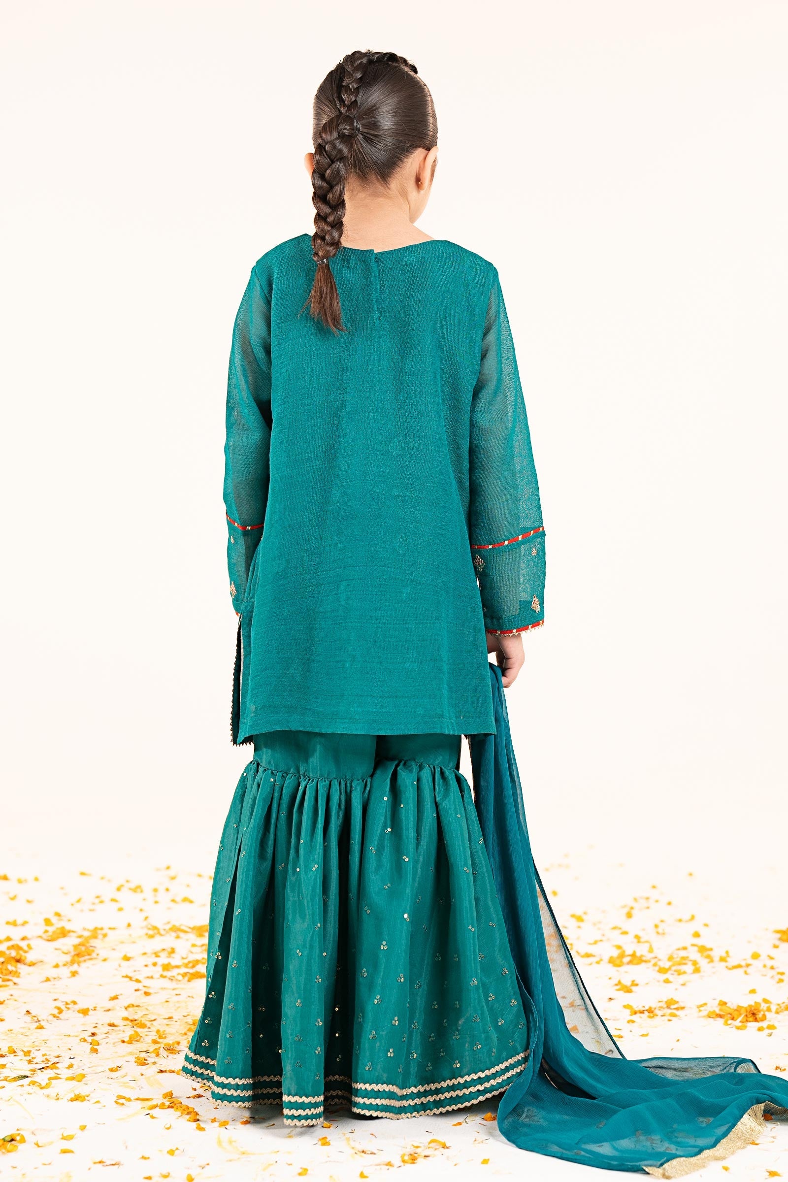 kids-clothes-mks-ef26-05-green by Maria B Kids - Designer Dress  - Type : KidsClothes - Available at Libasekhas UK - 100% Original 