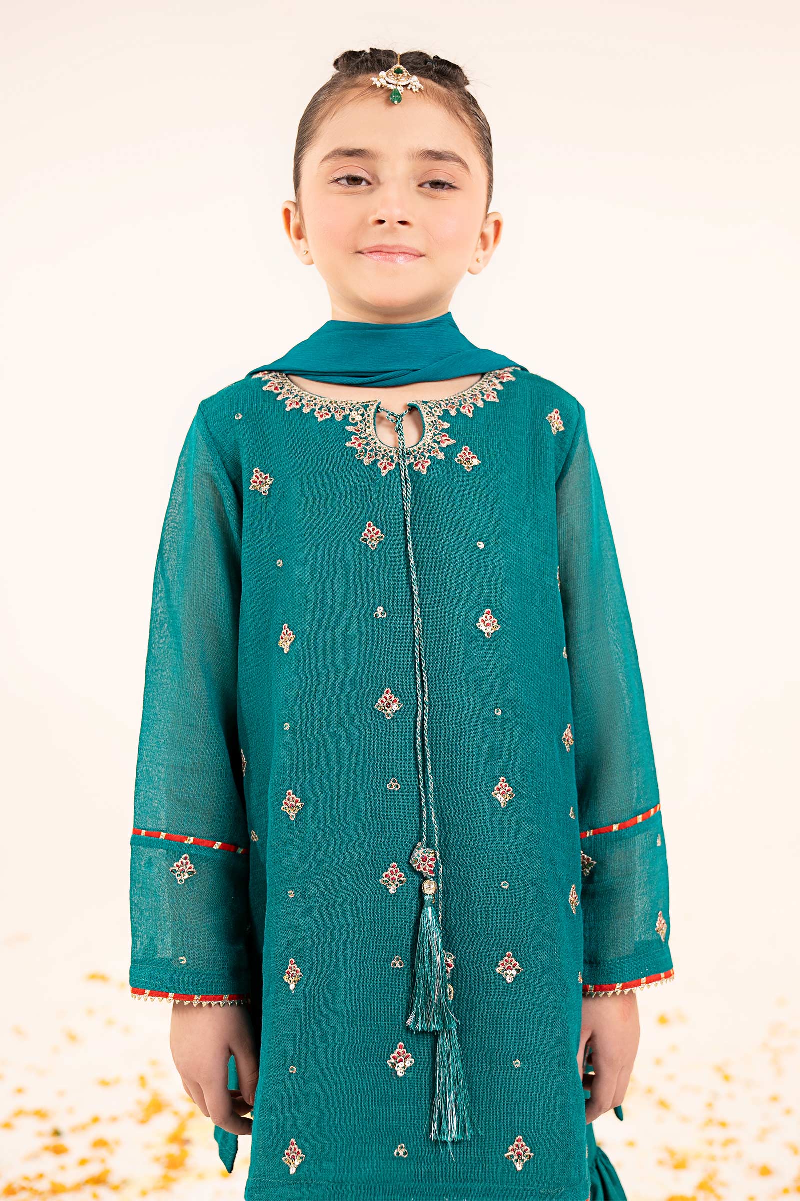 kids-clothes-mks-ef26-05-green by Maria B Kids - Designer Dress  - Type : KidsClothes - Available at Libasekhas UK - 100% Original 