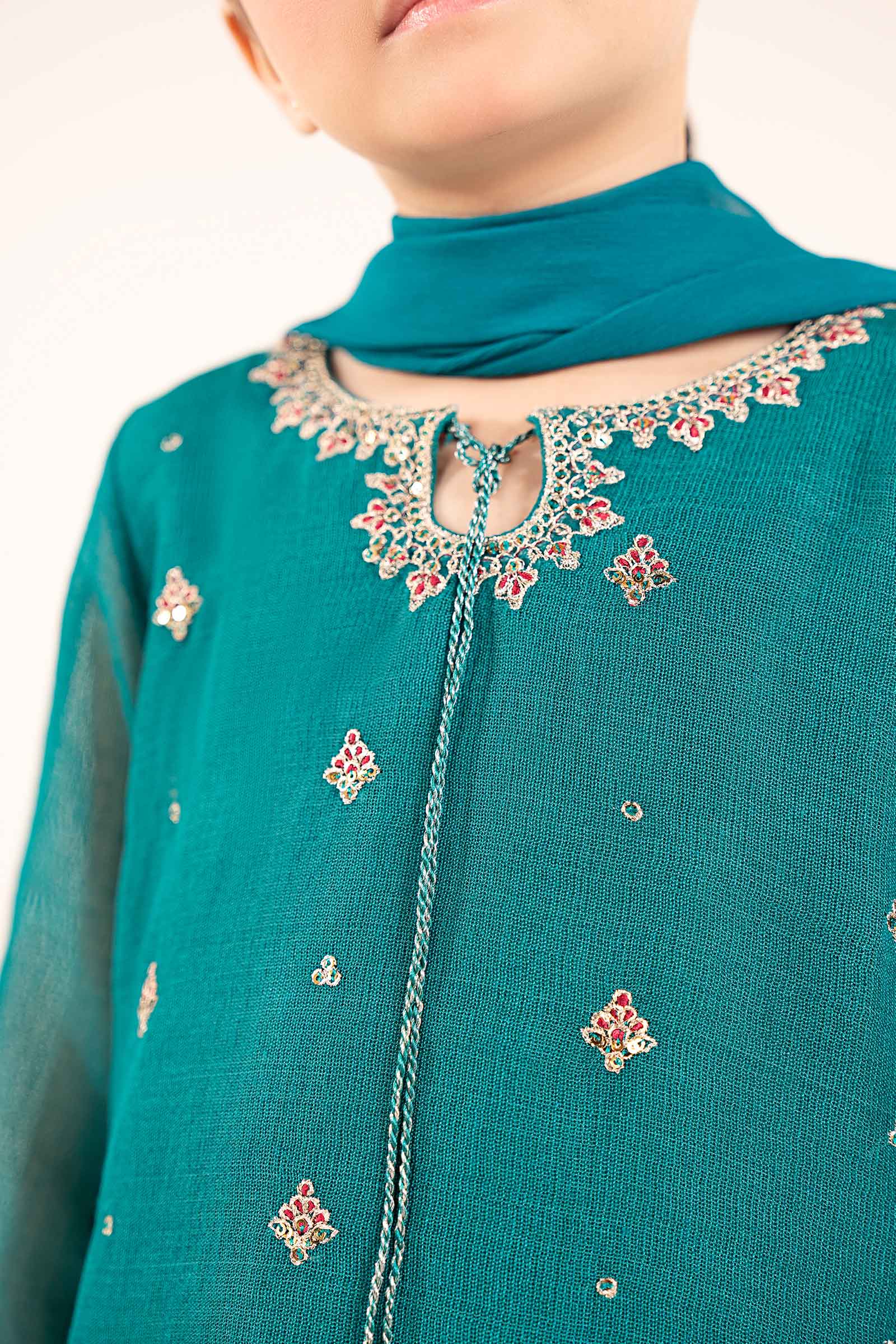 kids-clothes-mks-ef26-05-green by Maria B Kids - Designer Dress  - Type : KidsClothes - Available at Libasekhas UK - 100% Original 