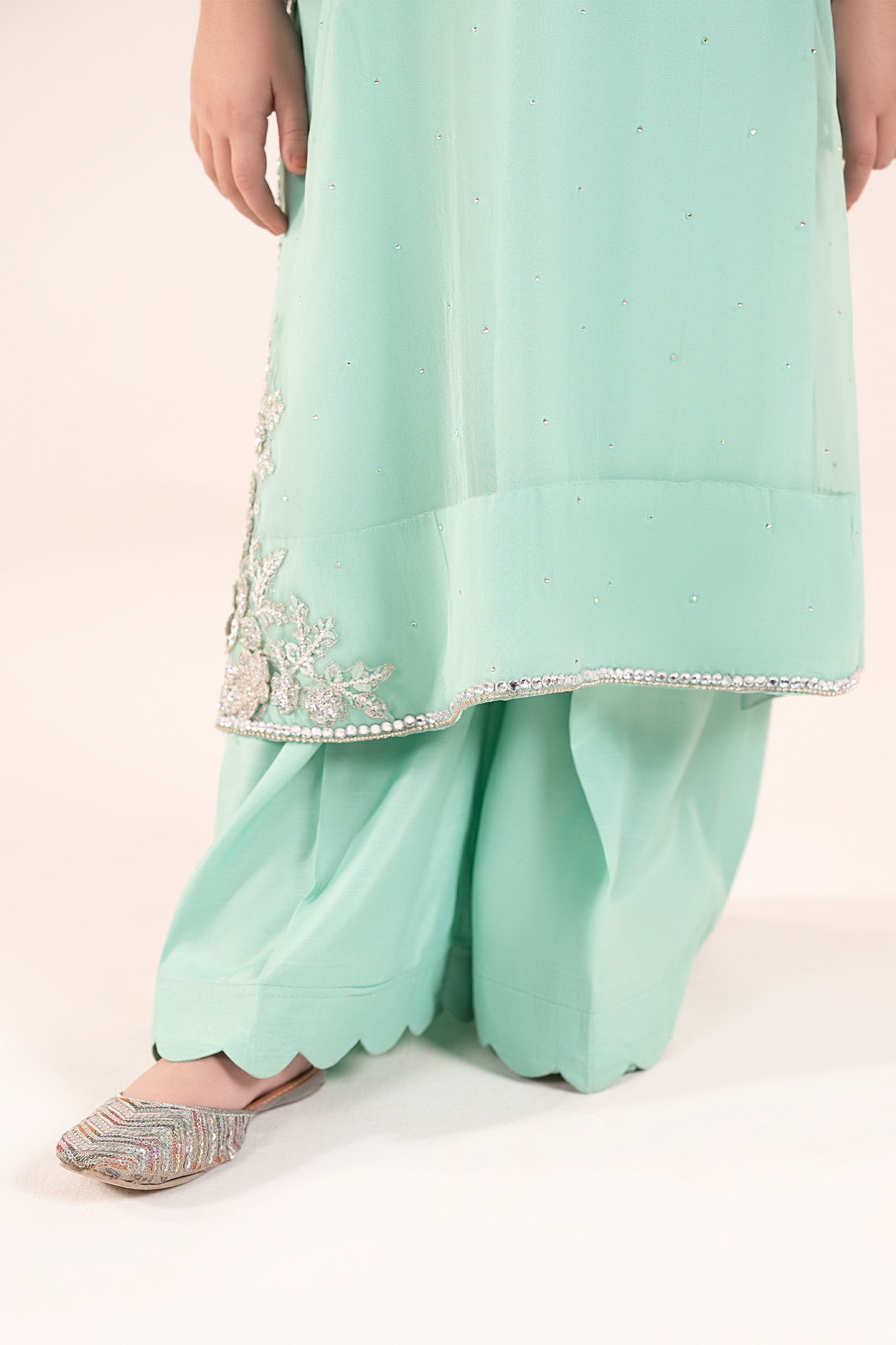 kids-clothes-mks-ef26-08-aqua by Maria B Kids - Designer Dress  - Type : KidsClothes - Available at Libasekhas UK - 100% Original 