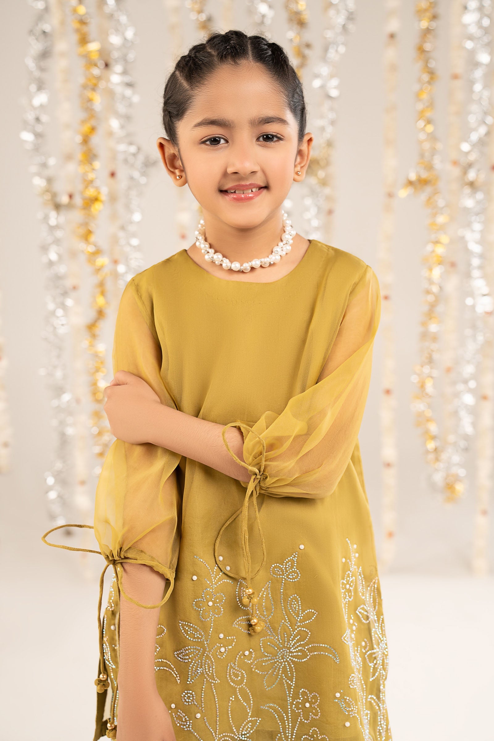 kids-clothes-mks-ef26-10-green by Maria B Kids - Designer Dress  - Type : KidsClothes - Available at Libasekhas UK - 100% Original 