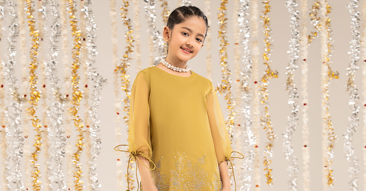 kids-clothes-mks-ef26-10-green by Maria B Kids - Designer Dress  - Type : KidsClothes - Available at Libasekhas UK - 100% Original 