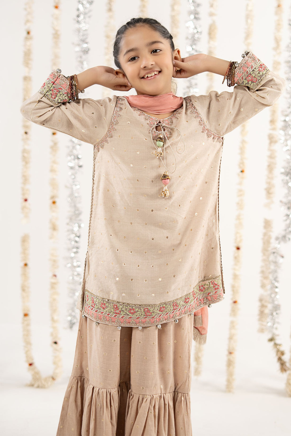 kids-clothes-mks-ef26-13-off-white by Maria B Kids - Designer Dress  - Type : KidsClothes - Available at Libasekhas UK - 100% Original 
