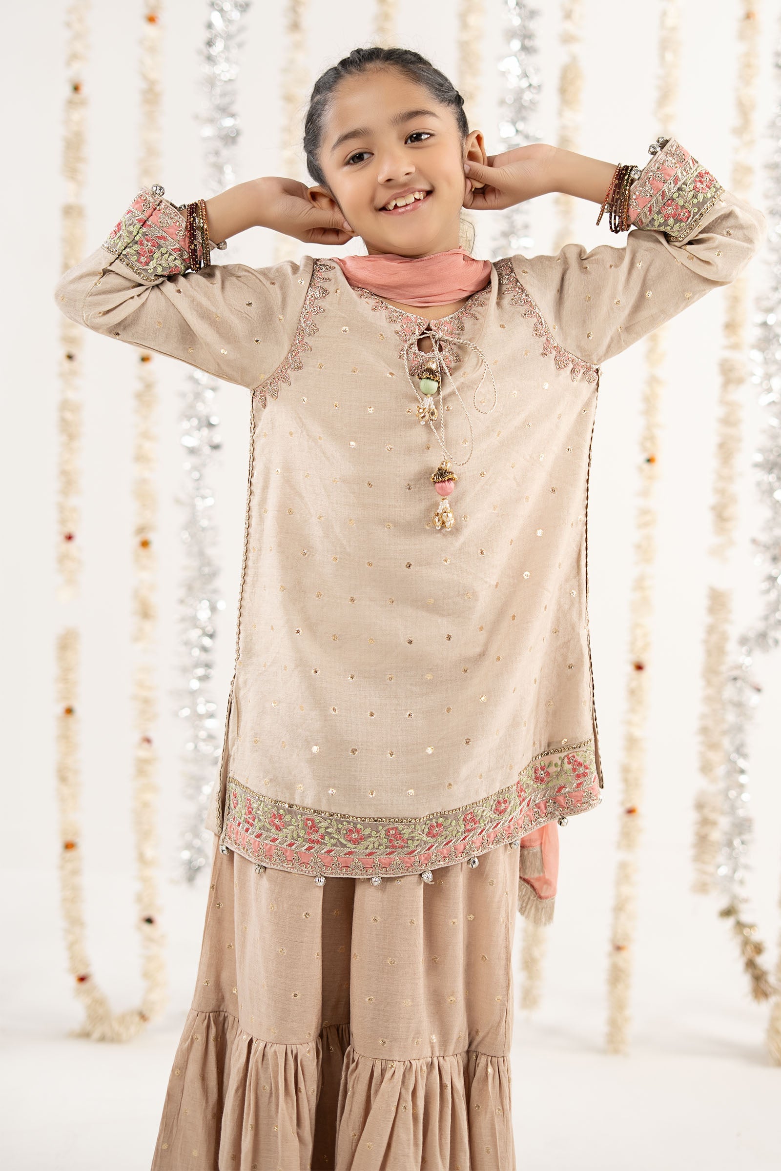 kids-clothes-mks-ef26-13-off-white by Maria B Kids - Designer Dress  - Type : KidsClothes - Available at Libasekhas UK - 100% Original 