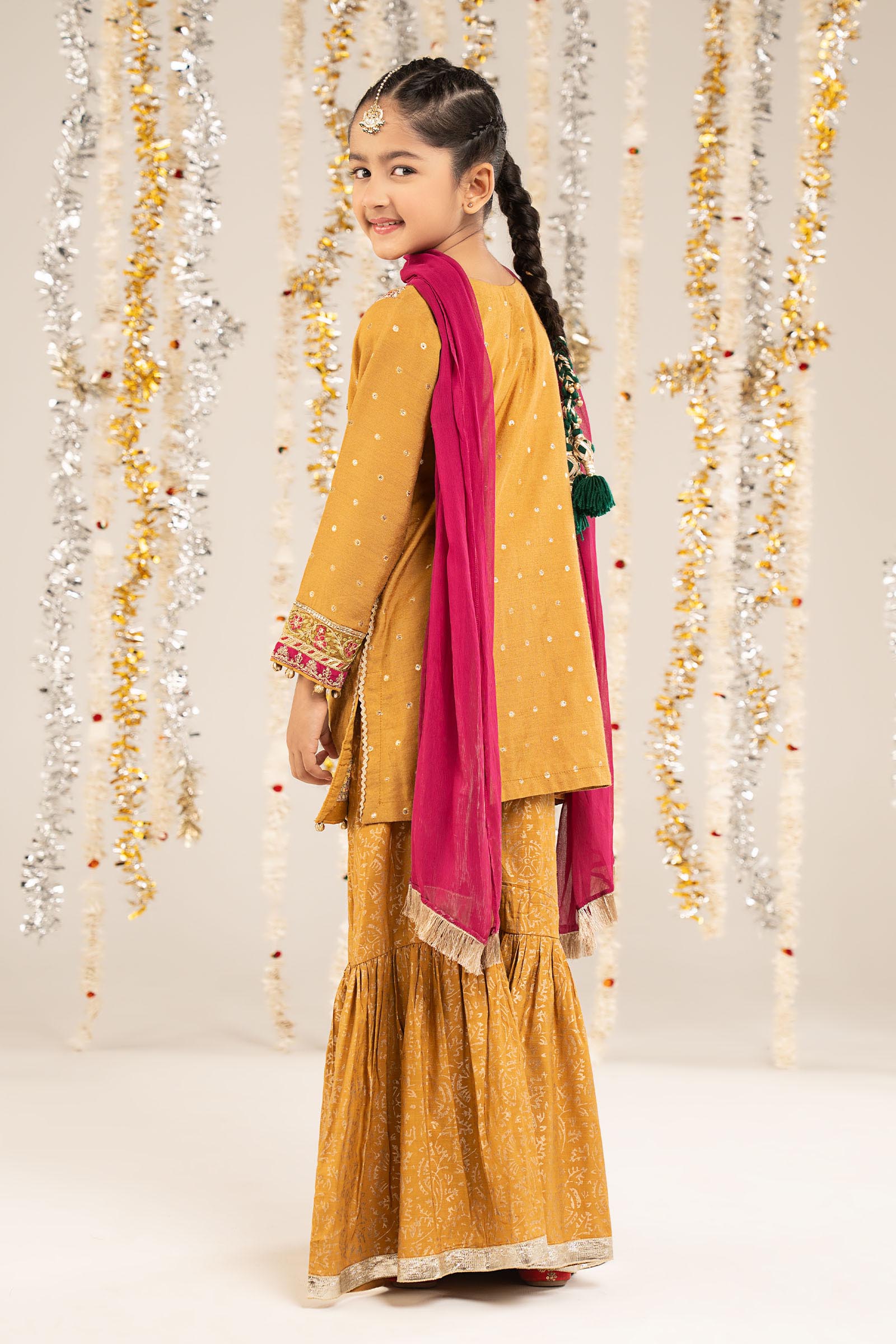 kids-clothes-mks-ef26-13-mustard by Maria B Kids - Designer Dress  - Type : KidsClothes - Available at Libasekhas UK - 100% Original 