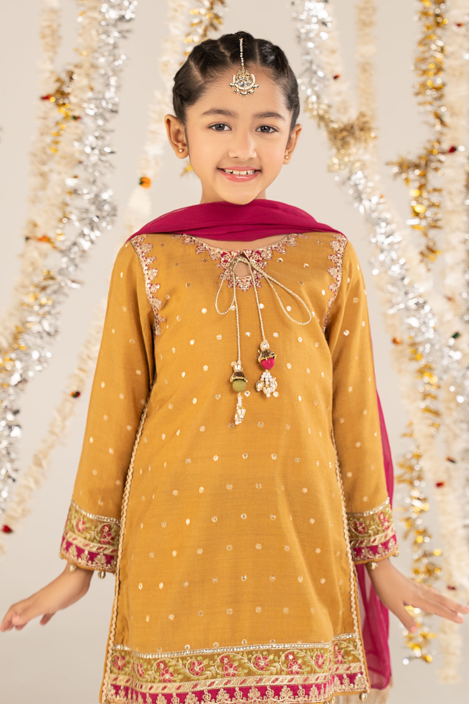 kids-clothes-mks-ef26-13-mustard by Maria B Kids - Designer Dress  - Type : KidsClothes - Available at Libasekhas UK - 100% Original 