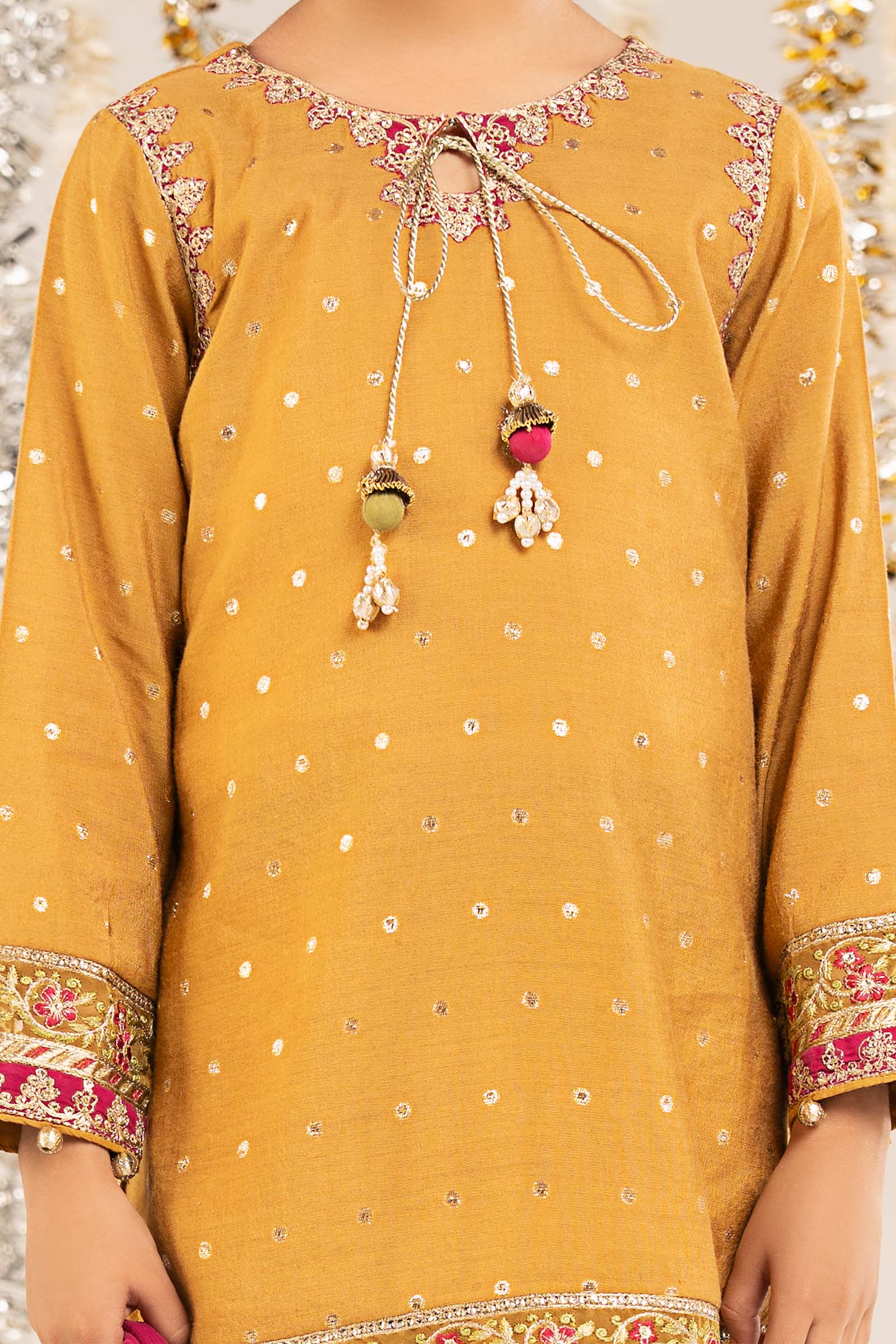 kids-clothes-mks-ef26-13-mustard by Maria B Kids - Designer Dress  - Type : KidsClothes - Available at Libasekhas UK - 100% Original 