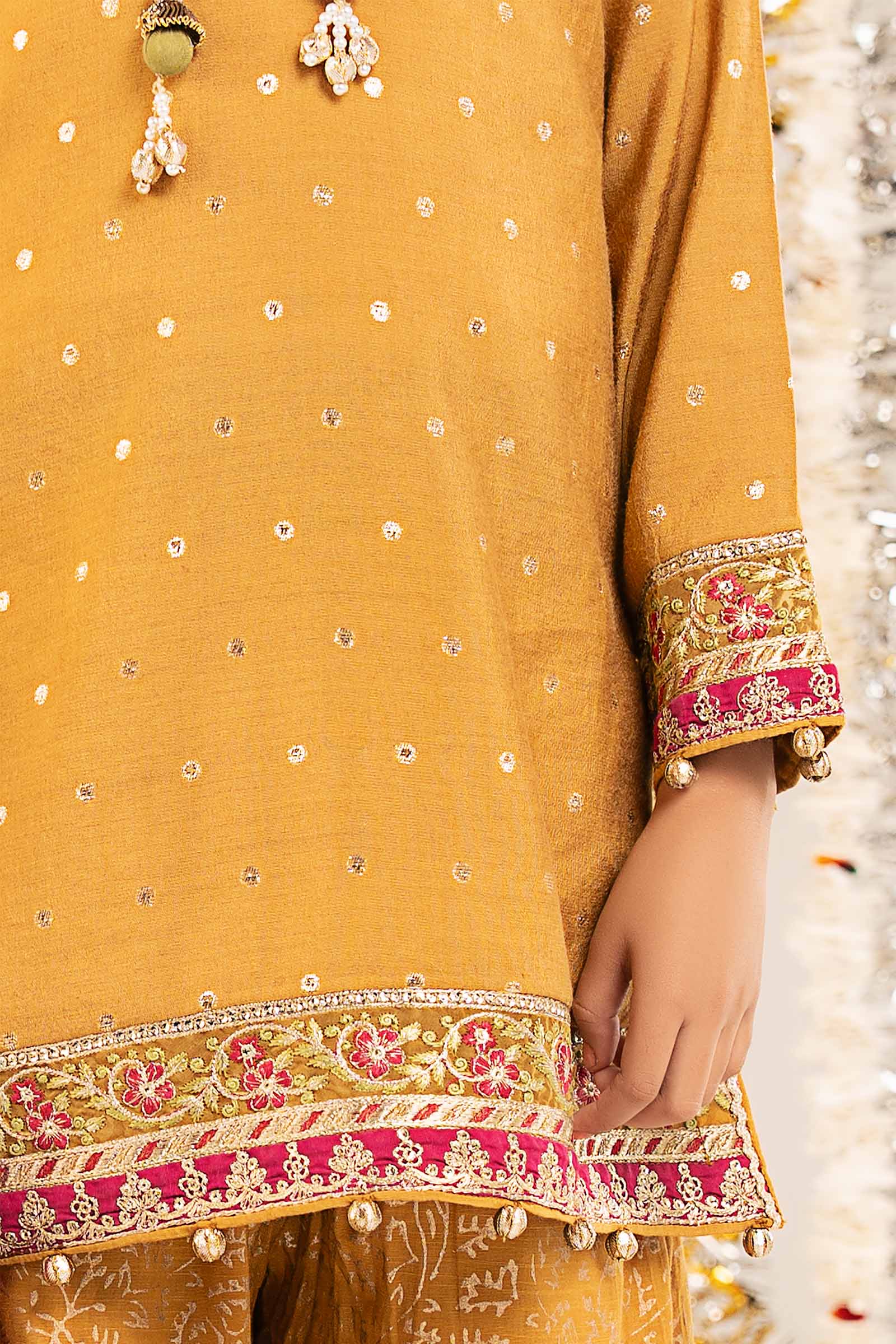 kids-clothes-mks-ef26-13-mustard by Maria B Kids - Designer Dress  - Type : KidsClothes - Available at Libasekhas UK - 100% Original 