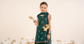 kids-clothes-mks-ef26-14-bottle-green by Maria B Kids - Designer Dress  - Type : KidsClothes - Available at Libasekhas UK - 100% Original 