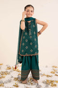 kids-clothes-mks-ef26-14-bottle-green by Maria B Kids - Designer Dress  - Type : KidsClothes - Available at Libasekhas UK - 100% Original 