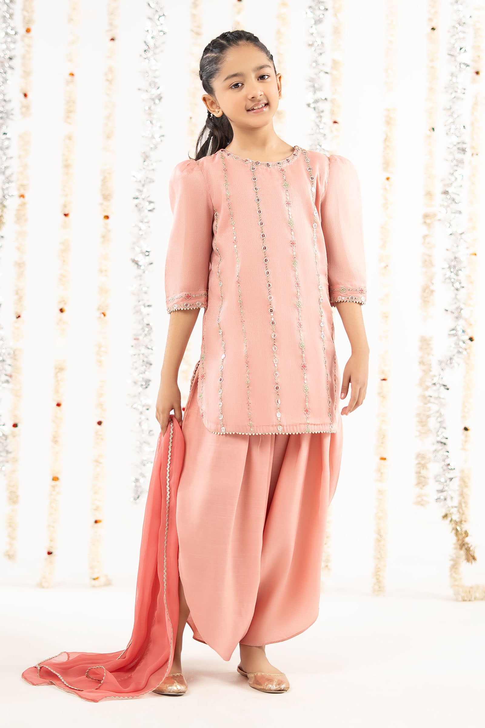 kids-clothes-mks-ef26-17-pink by Maria B Kids - Designer Dress  - Type : KidsClothes - Available at Libasekhas UK - 100% Original 