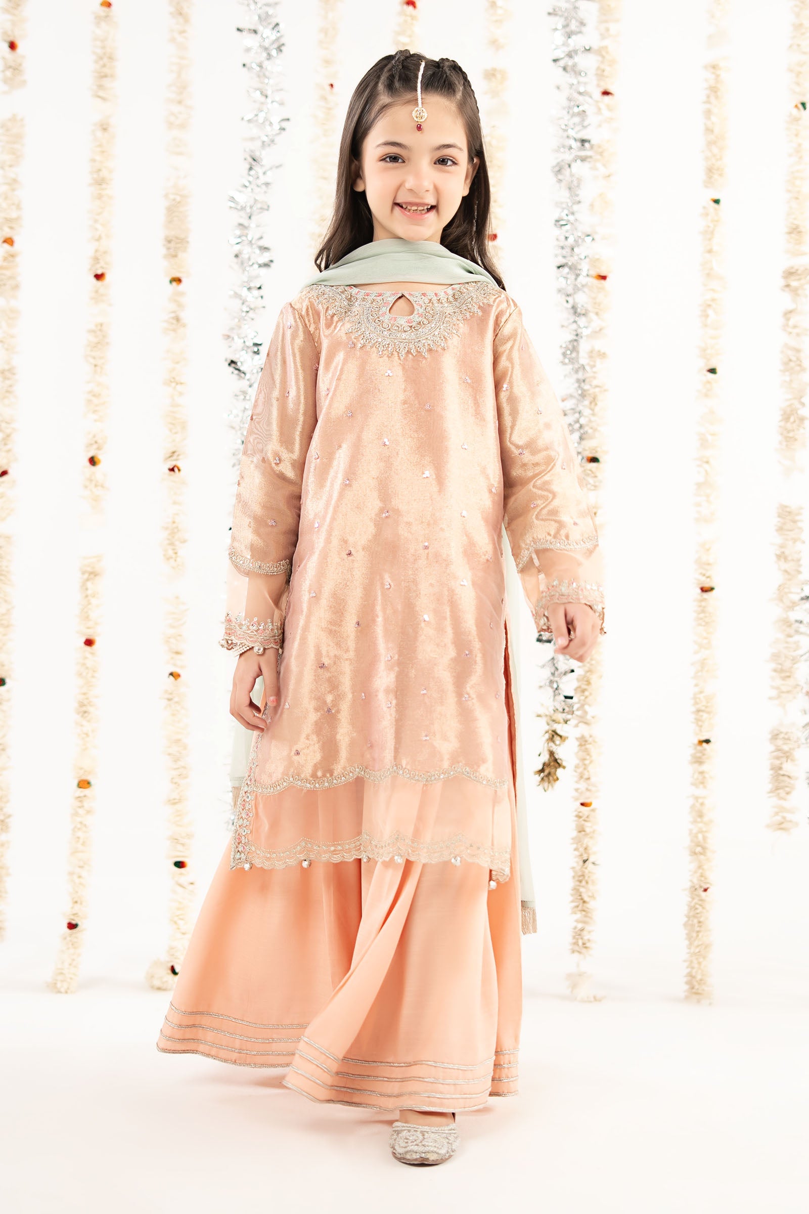 kids-clothes-mks-ef26-20-pink by Maria B Kids - Designer Dress  - Type : KidsClothes - Available at Libasekhas UK - 100% Original 