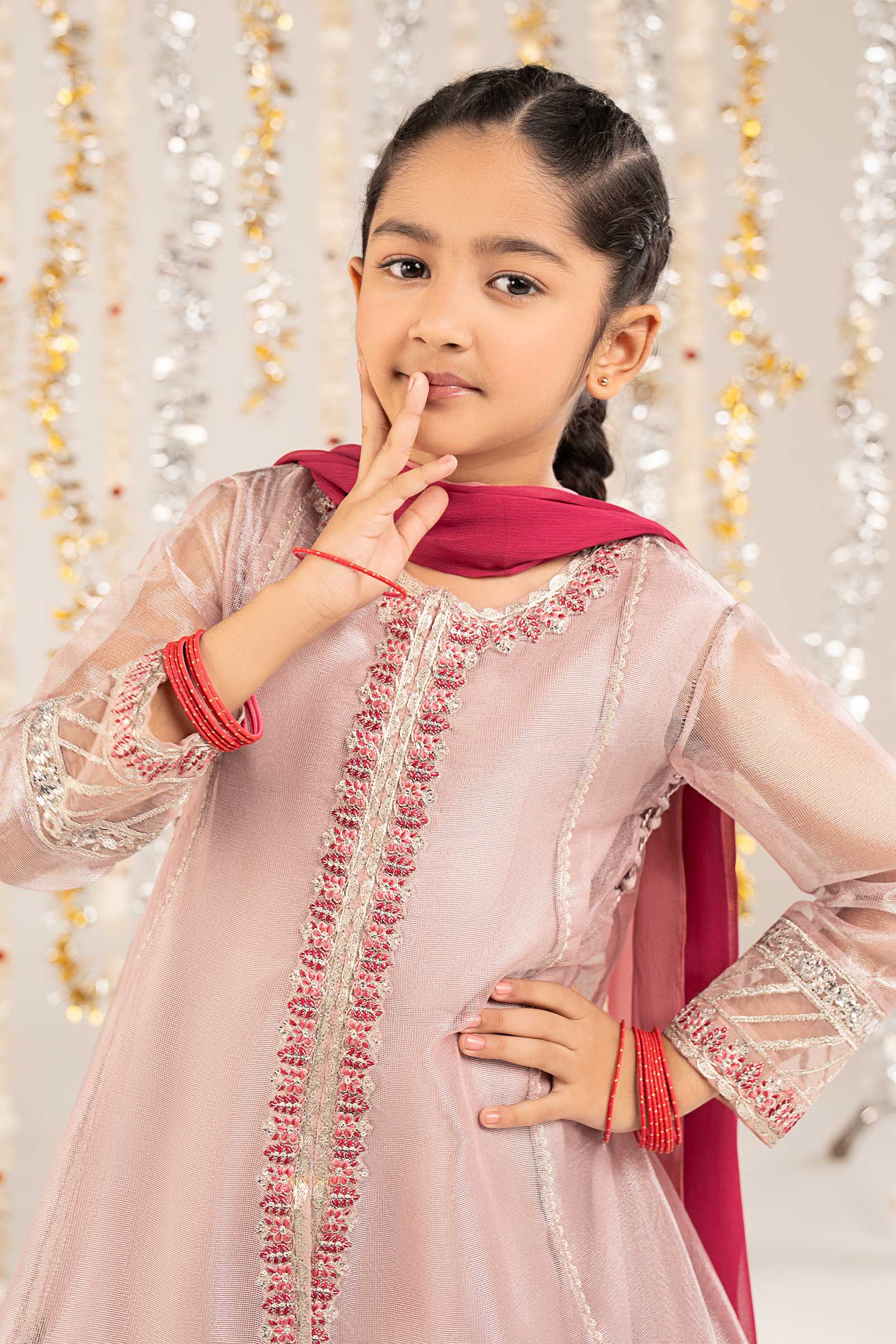 kids-clothes-mks-ef26-24-lilac by Maria B Kids - Designer Dress  - Type : KidsClothes - Available at Libasekhas UK - 100% Original 