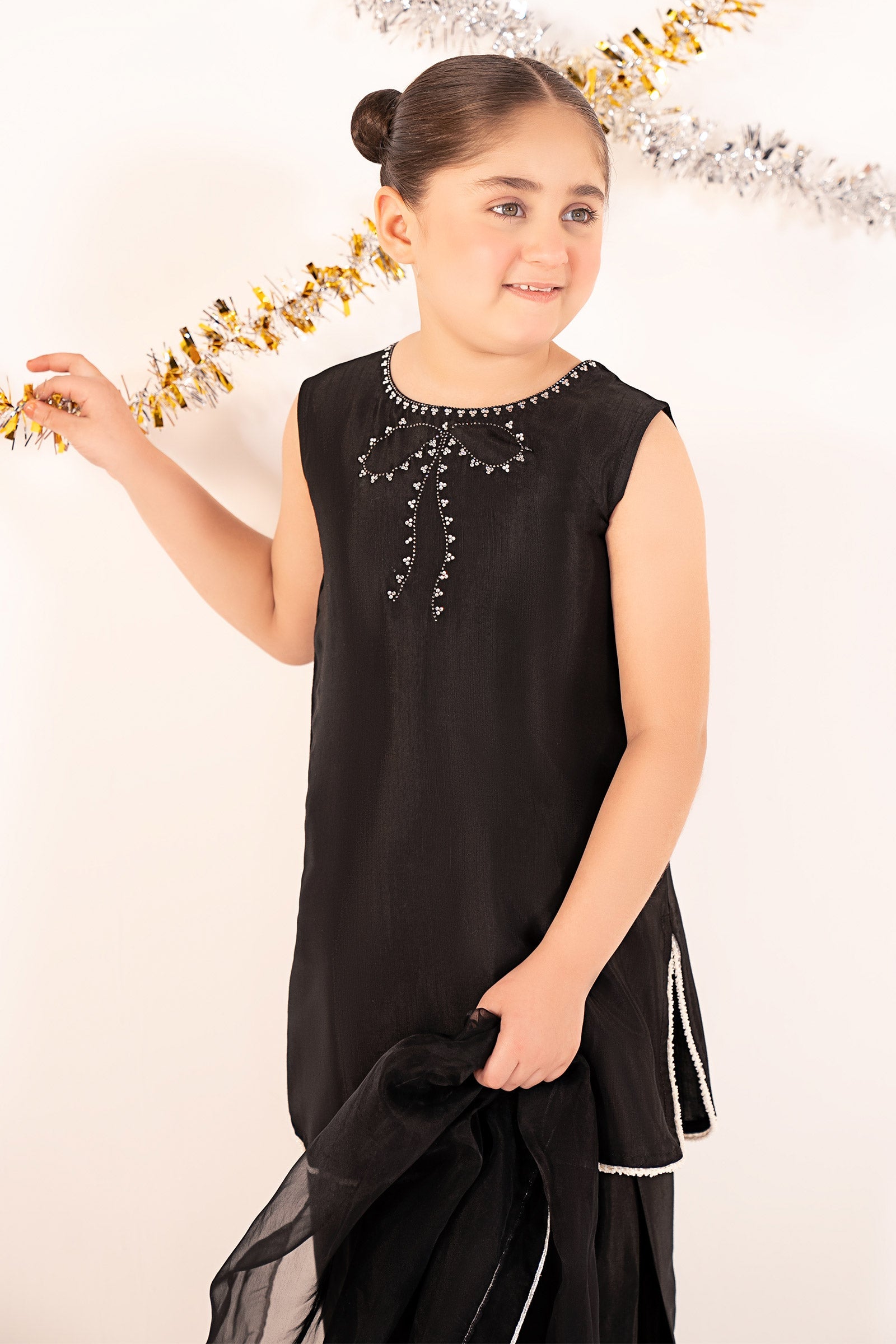kids-clothes-mks-ef26-26-black by Maria B Kids - Designer Dress  - Type : KidsClothes - Available at Libasekhas UK - 100% Original 