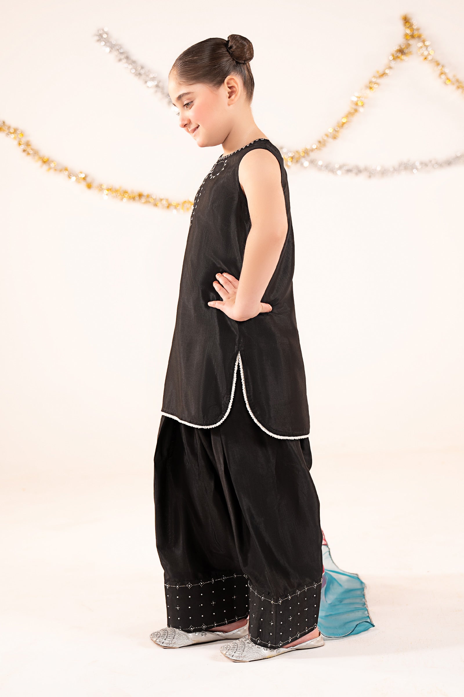kids-clothes-mks-ef26-26-black by Maria B Kids - Designer Dress  - Type : KidsClothes - Available at Libasekhas UK - 100% Original 