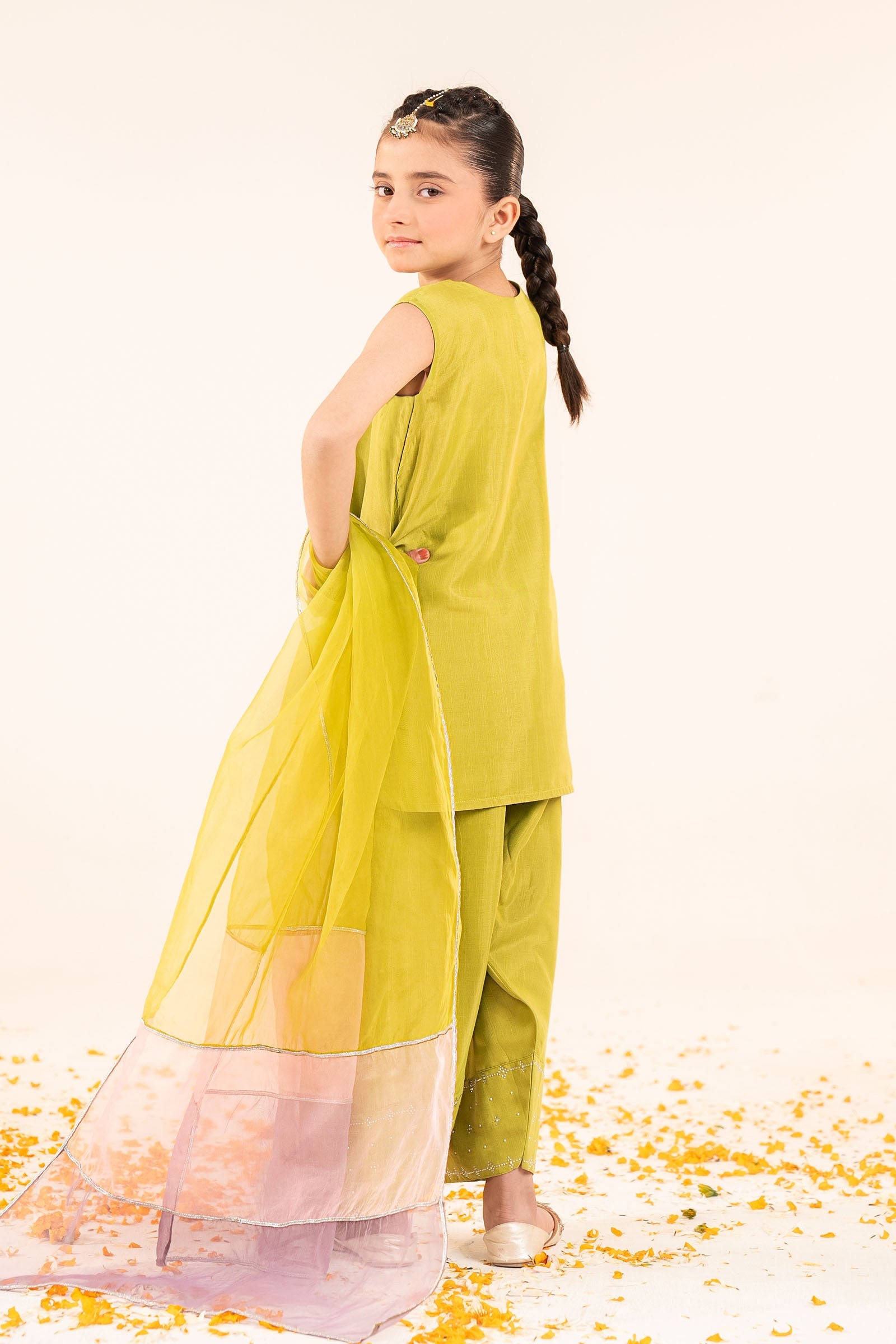 kids-clothes-mks-ef26-26-green by Maria B Kids - Designer Dress  - Type : KidsClothes - Available at Libasekhas UK - 100% Original 