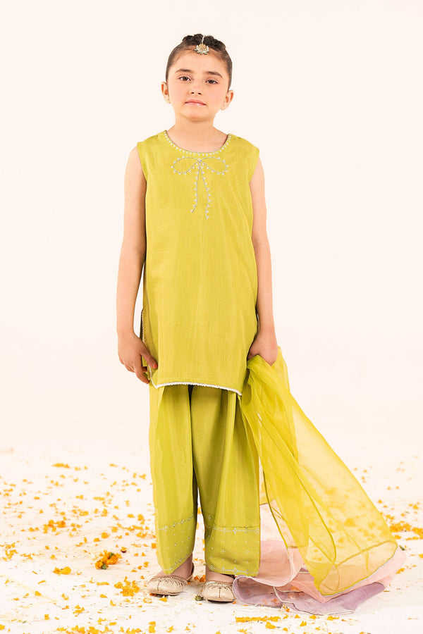 kids-clothes-mks-ef26-26-green by Maria B Kids - Designer Dress  - Type : KidsClothes - Available at Libasekhas UK - 100% Original 